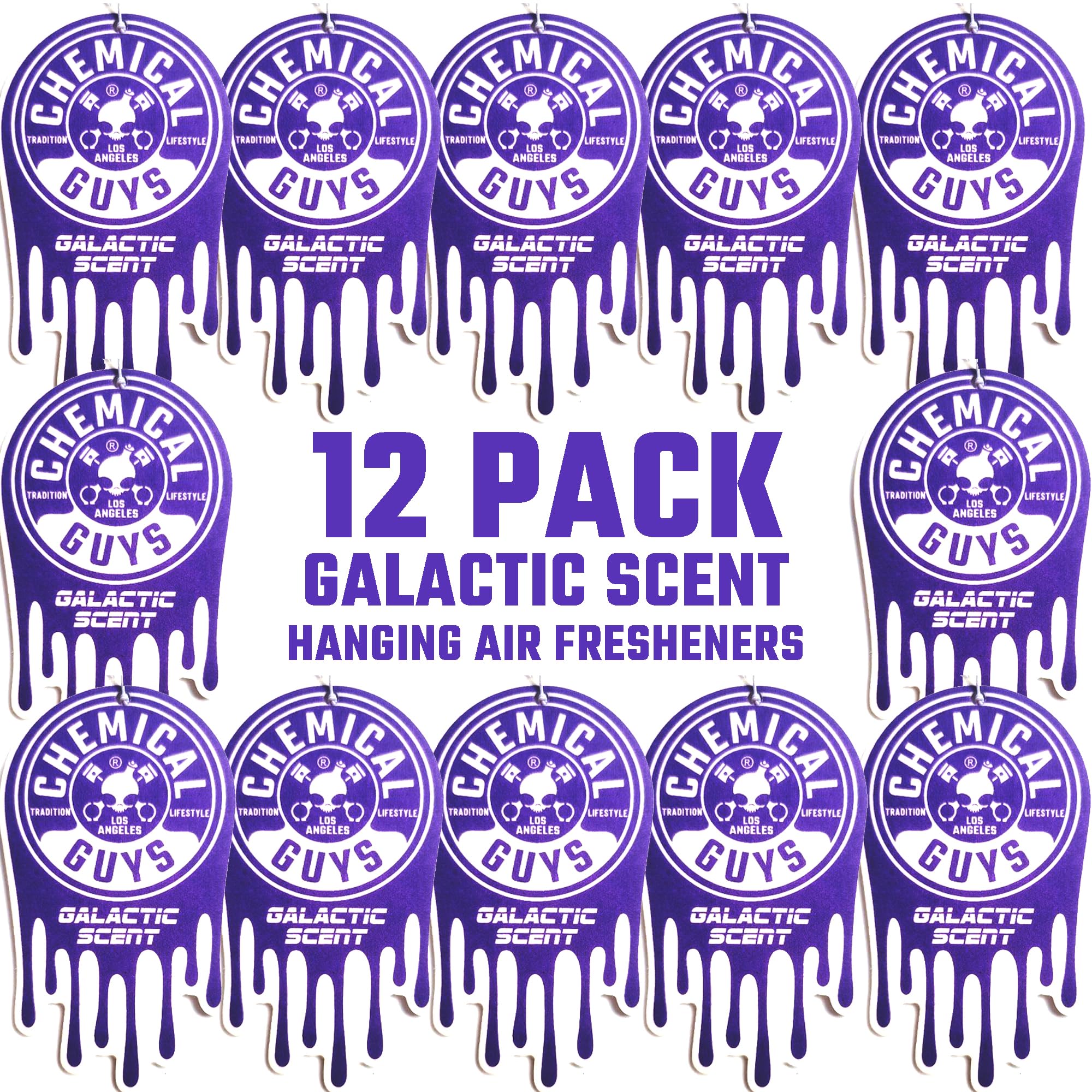 Chemical Guys Hanging Air Freshener Galactic Scent 12 Pack Great for Cars Trucks SUVs RVs Home Garage Workspace