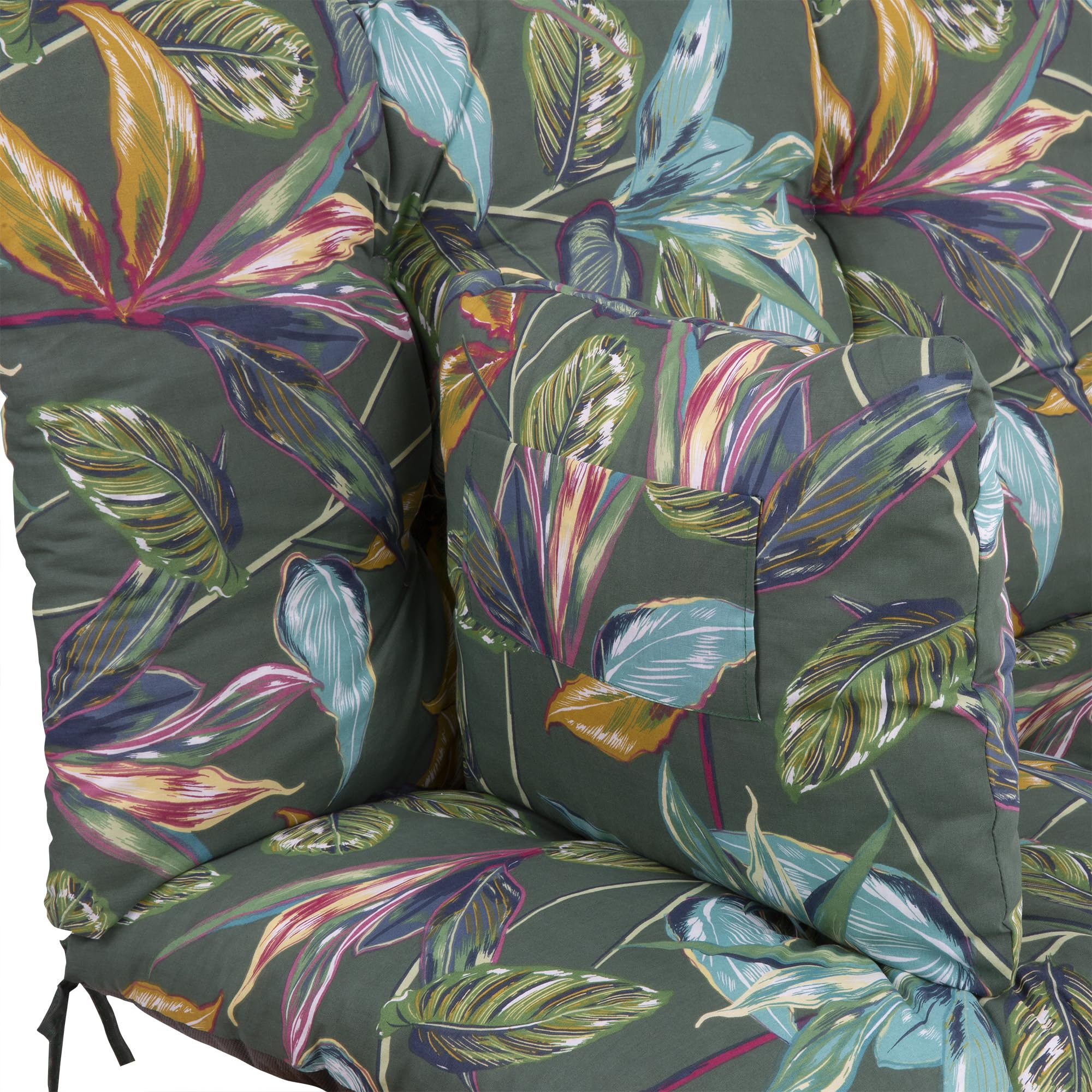 PATIO Hollywoodschaukel Auflage 170x50 cm Bora Bankauflage für Sitzfläche Rückenlehne mit Schnüren Volant vorne