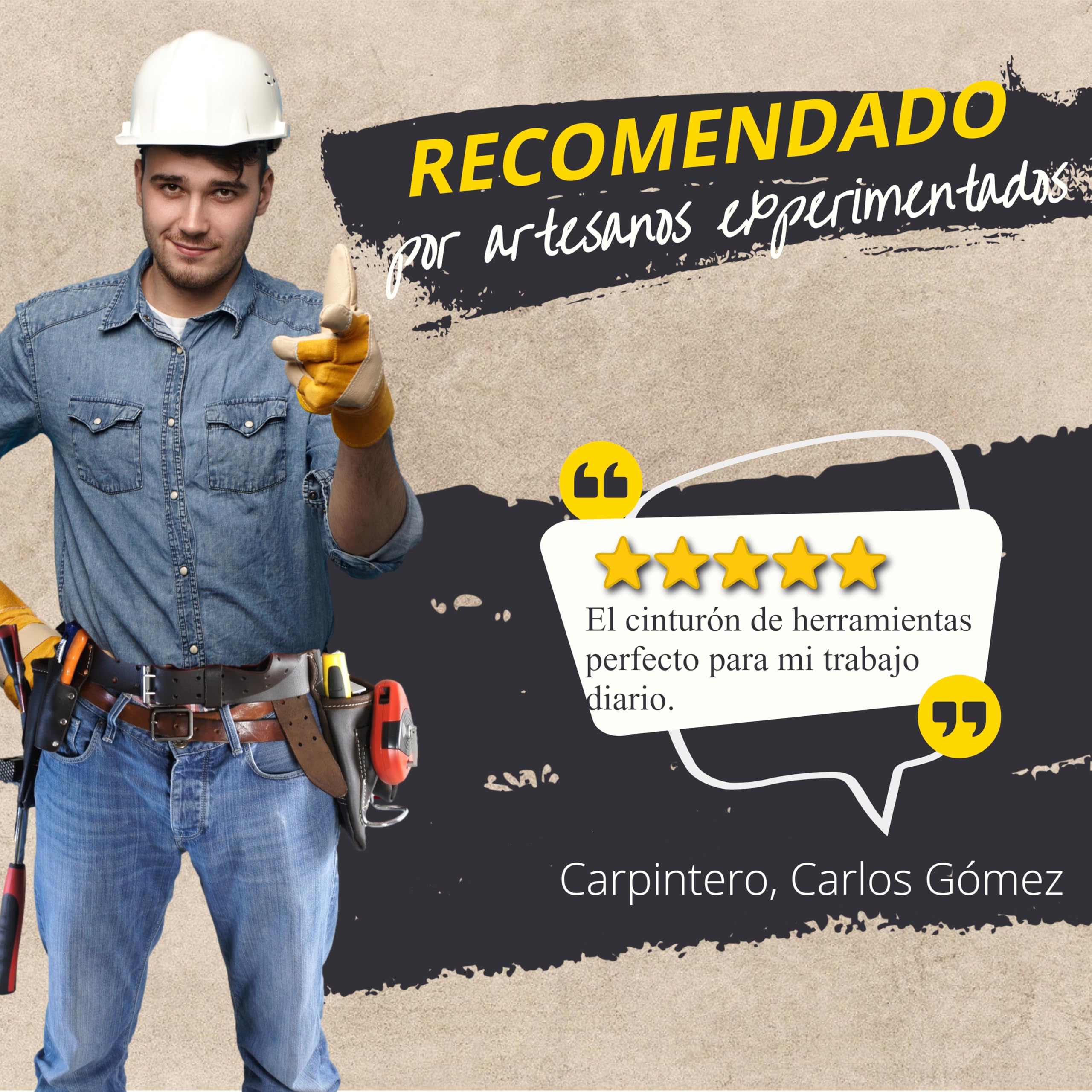 Cinturón de Herramientas de Cuero Curtido 12 Bolsillos | Para Carpintero, Constructor, Jardinero, Pladur | Organizador de Trabajo Resistente