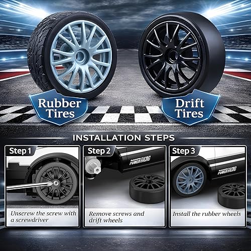 Miniatura 6 de Auto de control remoto RC Drift Car 2.4GHz escala 1:24 4WD 15KM/H Modelo de vehículo de alta velocidad con luces LED Neumático de Derrape Coche