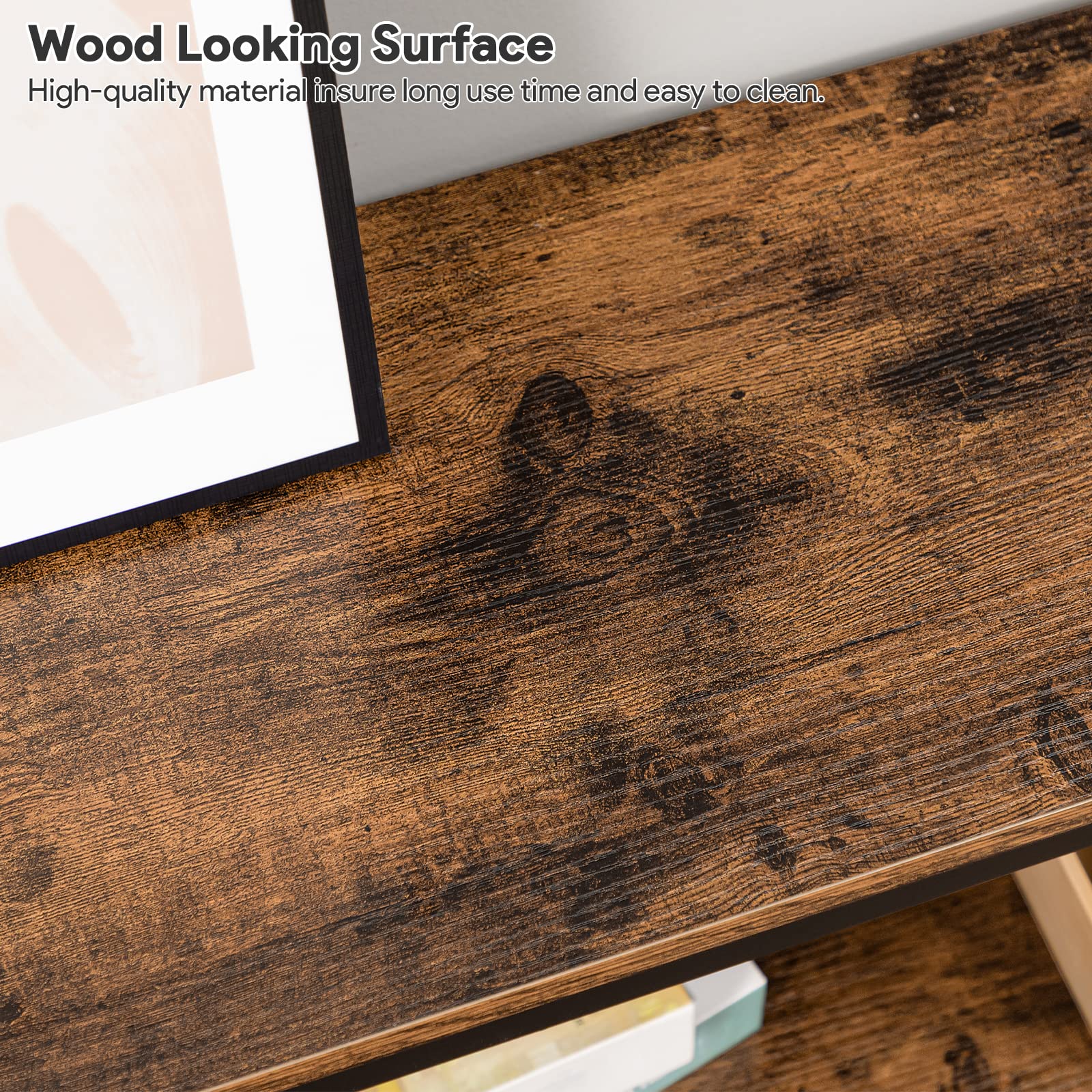 MAHANCRIS 31.5' Sofa Table, Industrial Console Table, 3-Tier Entryway Table, Nar — product photo