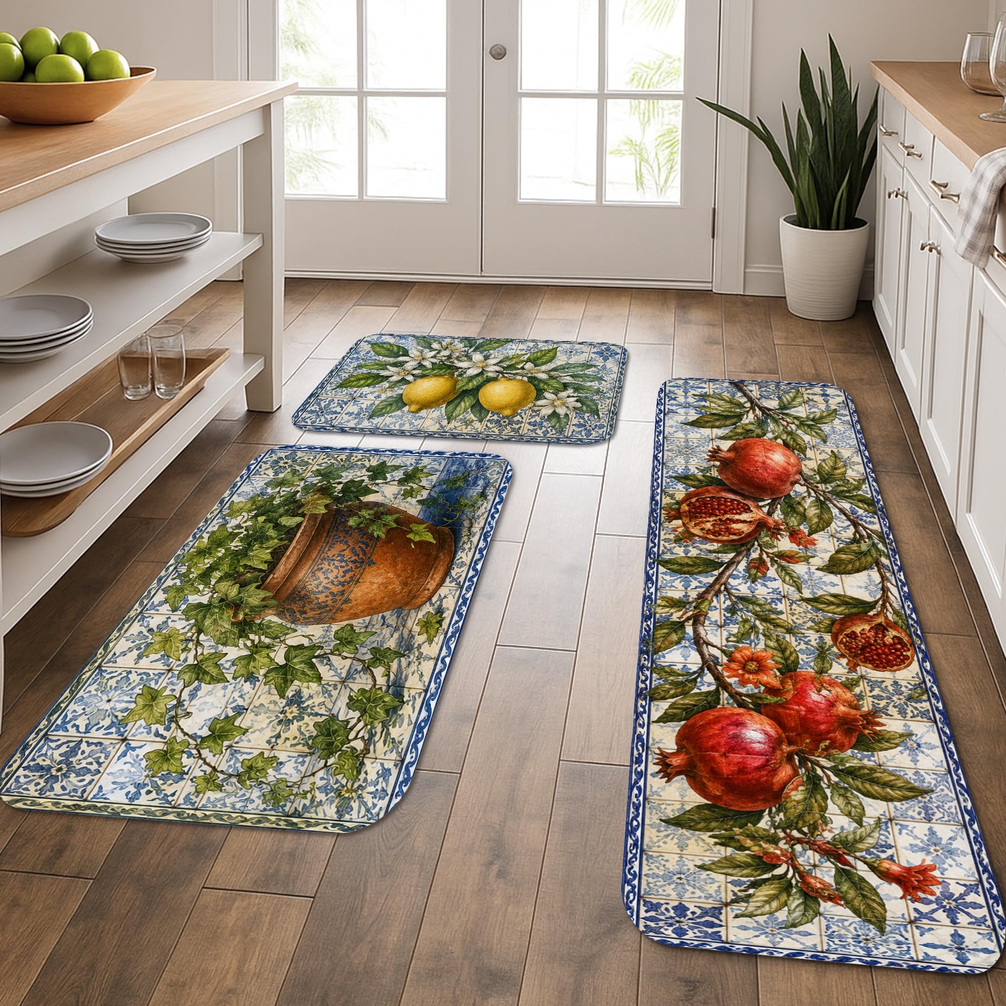 Tapis de cuisine pour éviers résistant au piétinement lot de 3 doux d'automne