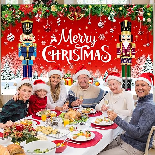 Miniatura 6 de Irenare Telón de fondo de Navidad con texto en inglés "Merry Christmas", decoración de fiesta, fotografía de Navidad, accesorios de fotografía para