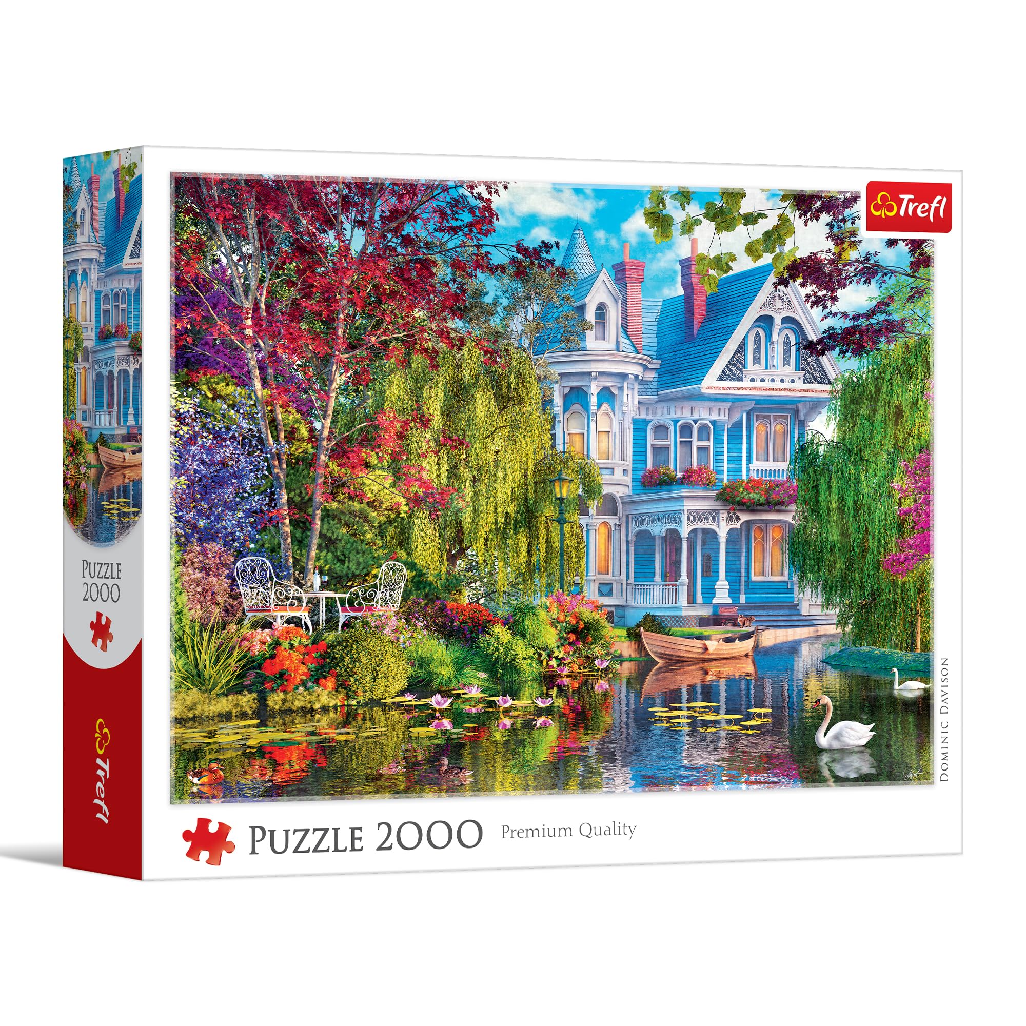 Trefl – Haus am See – 2000 Teile – DIY-Puzzle, kreative Unterhaltung, klassisches Puzzle für Erwachsene und Kinder ab 14 Jahren - 1