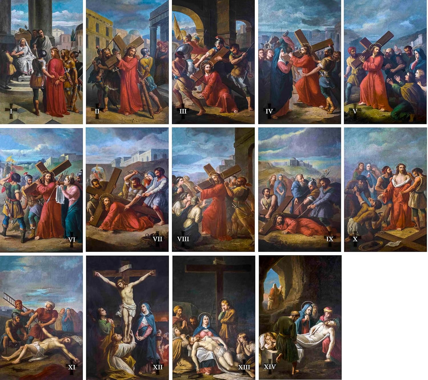 Catholic to the Max Bertucci Stations of the Cross Indoor Outdoor Aluminum Prints (Set of 14) | Lent Devotional Handcrafted (8"x12")