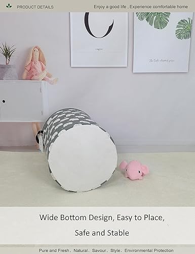 Miniatura 7 de Cesta de lavandería redonda impermeable, cesta de almacenamiento plegable, cestas de lavandería con asa, cesta de regalo, adecuada para habitación