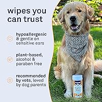 Vista 4 de Petpost Toallitas limpiadoras de orejas grandes para perros - 60 almohadillas de algodón ultra suaves XL en solución de aloe de aceite de coco