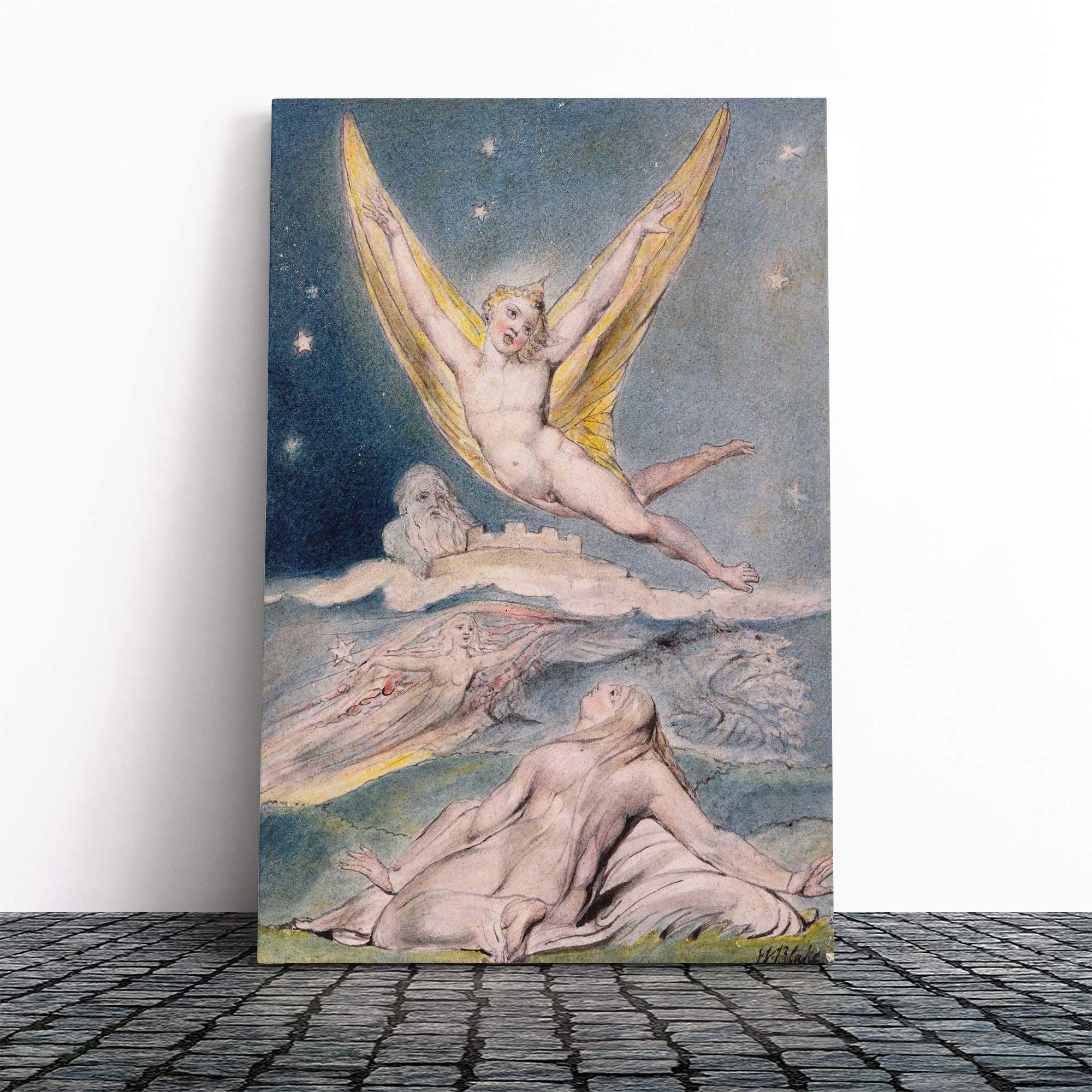 William Blake Night Startled by The Lark Canvas Print | Gallery Wrapped 30mm Frame Wall Art | 24x16 inches | Ready to Hang | Modern Picture | Living Room Bedroom Lounge Office