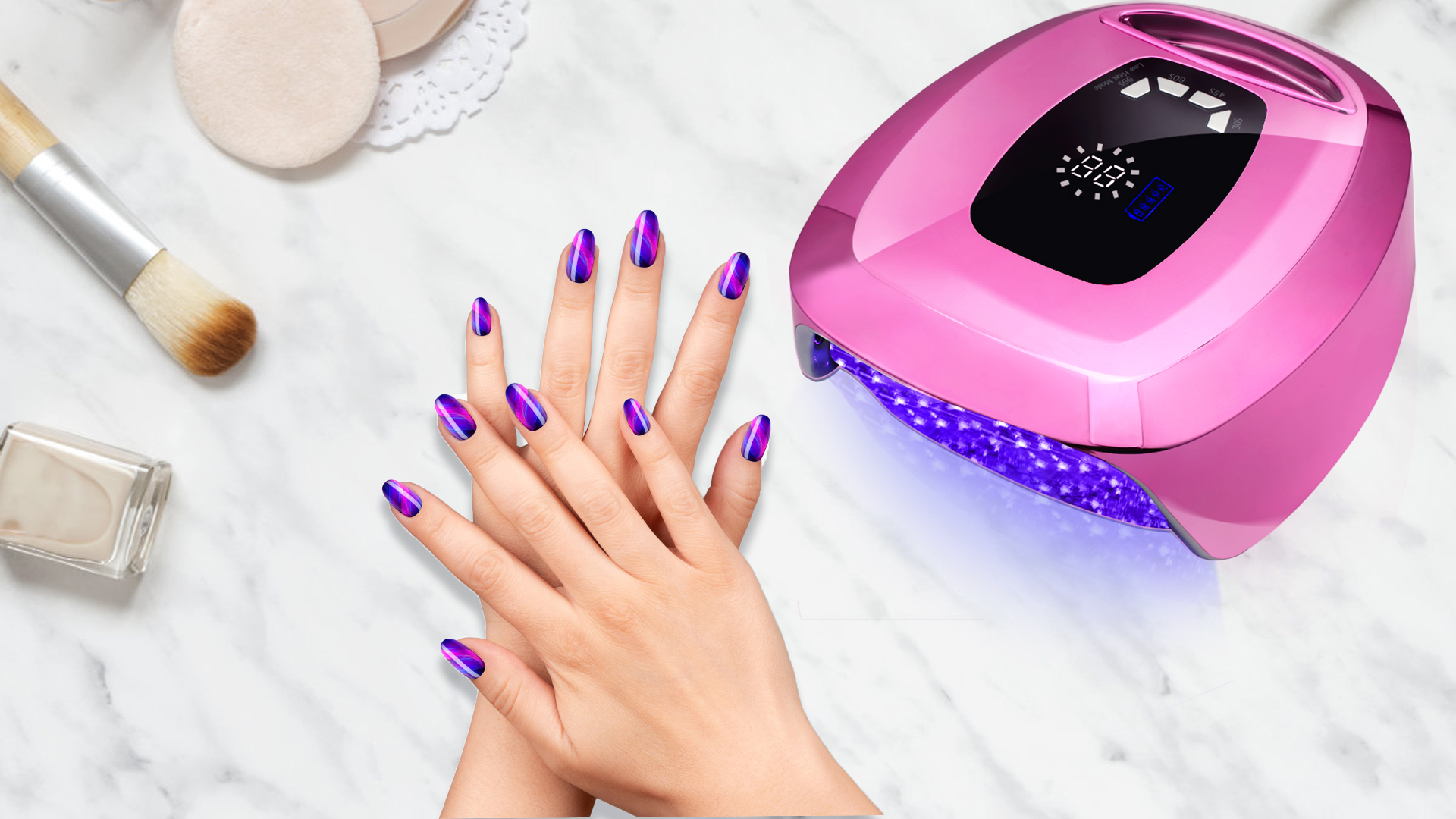 UV-LED-Nail-Lamp-Rechargeable108W-Professional-Cordless-UV-Light-for-Gel-NailsPortable-Metallic-Nail-Dryers-with-UV-Gloves-Nail-KitFast-Curing-Gel-Polish-Lamp-Smart-Sensor-4-Timer-35-Lamp-Beads