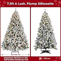 Vista 26 de Yaheetech Árbol de Navidad artificial preiluminado de 4.5 pies con luces blancas cálidas incandescentes, árbol de Navidad preiluminado completo
