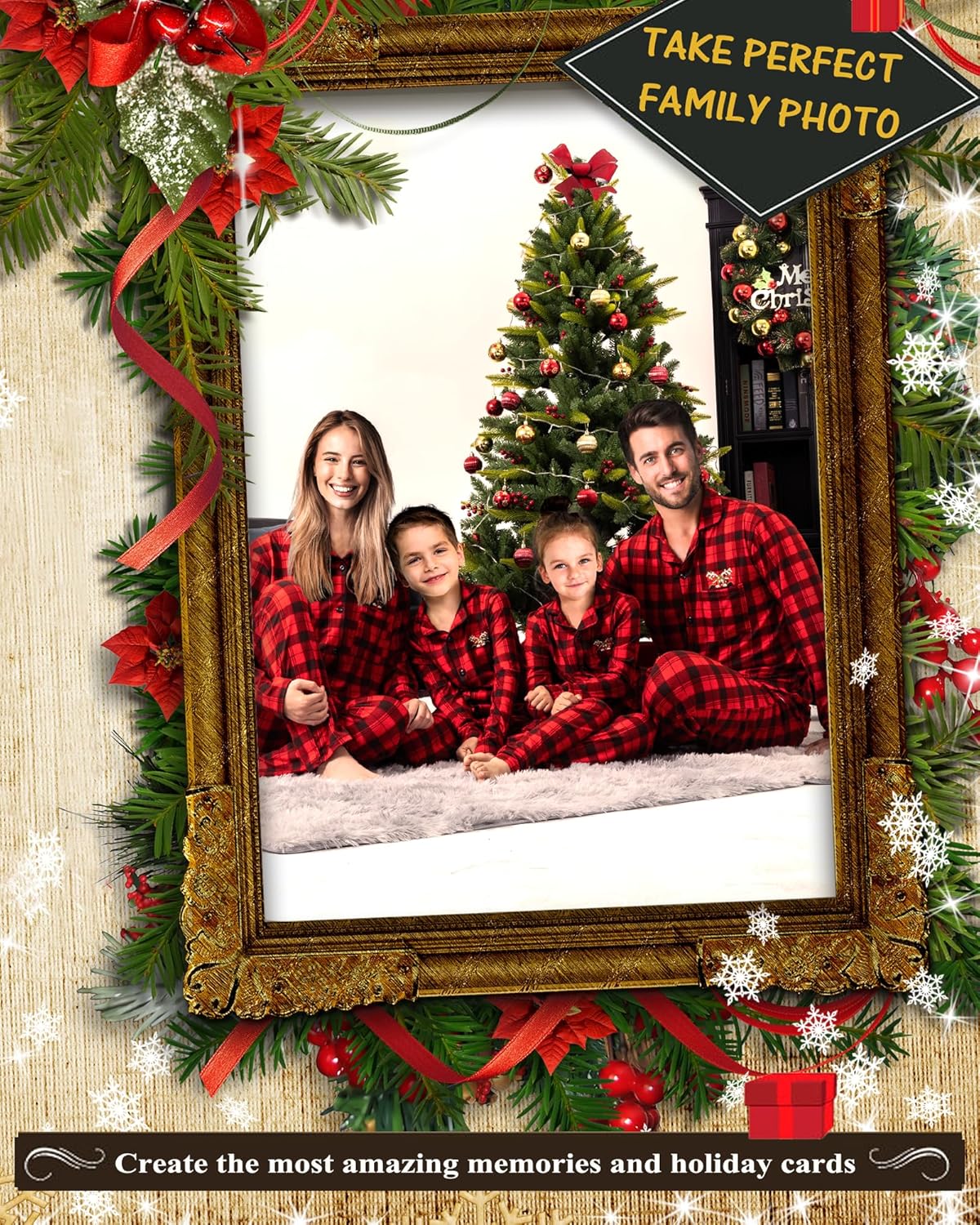 Rnxrbb 2025 Family Christmas Pajamas Matching Sets Holiday Xmas Christmas Pjs Jammies for Women Men Couples Adult Kids - Image 3