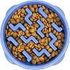 Outward Hound Slow Feeder Dog Bowl - Makes Meal Time Fun, Slows Down Eating, Promotes Healthy Digestion, Prevents Bloat | Slip Resistant and Durable, Food & Water Bowl, Size Medium Blue