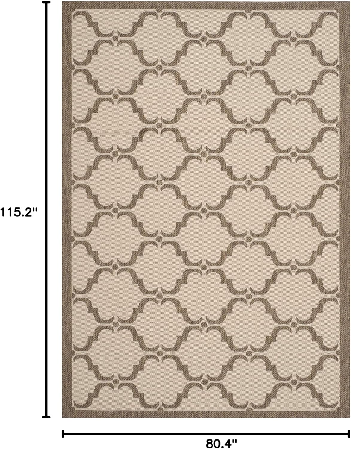 Beige and Brown Trellis Design Indoor/Outdoor Area Rug