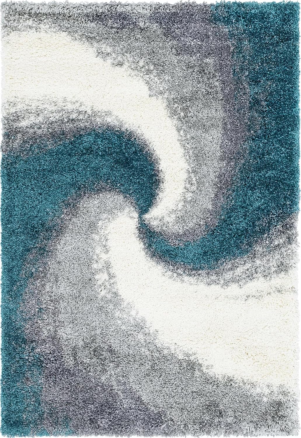 Rugs.com Soft Touch Shag Collection Area Rug – 4x6 Turquoise Shag Rug Perfect for Entryways, Kitchens, Breakfast Nooks, Accent Pieces