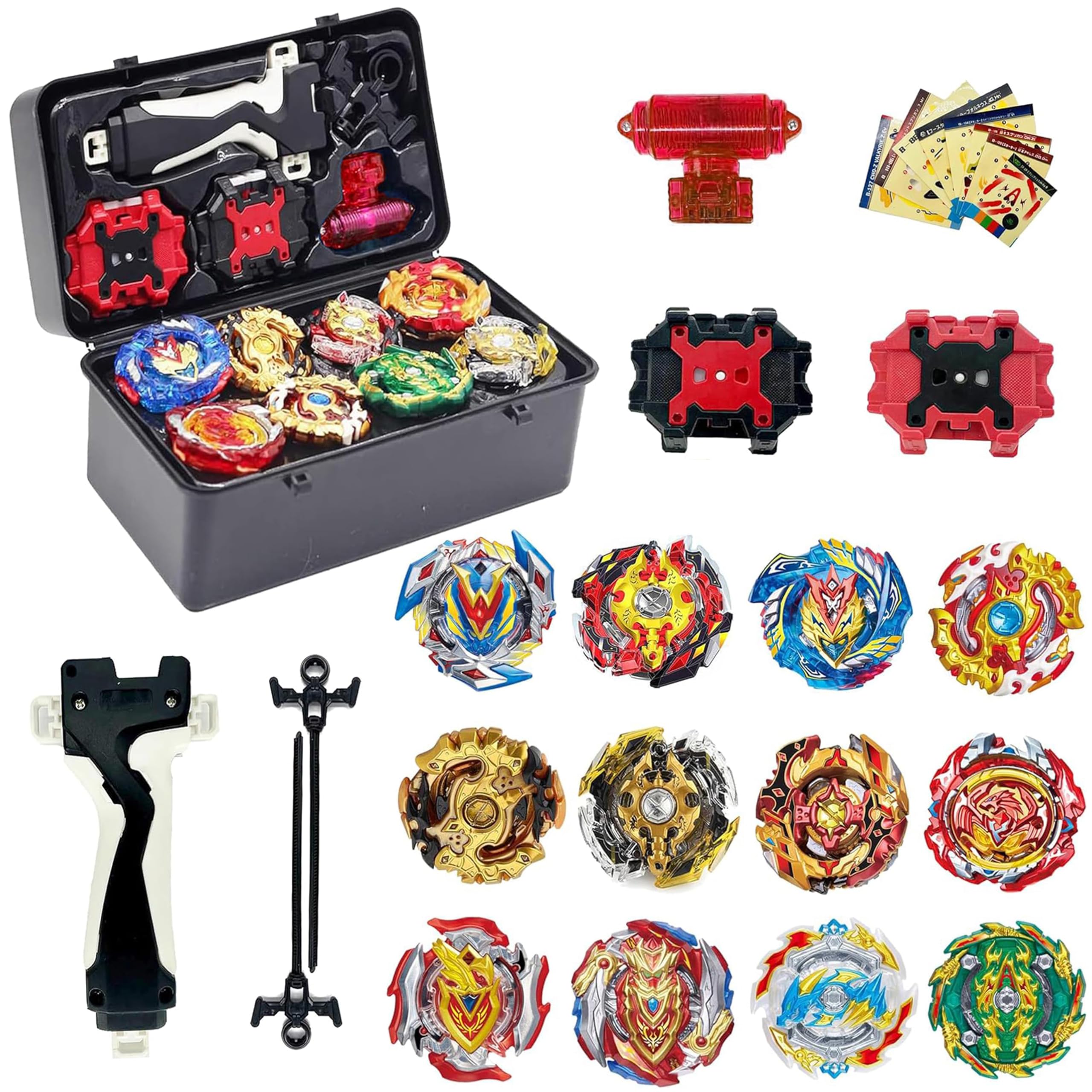 Gytobytle 12in1 Bey Spinning Tops with Box Metal Fusion Burst Blade Battling Battle Gyros Set, with Handle