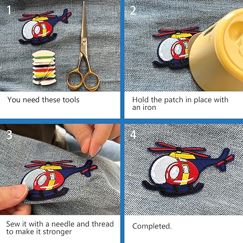 Miniatura 5 de 8 parches para planchar para niños, parche de avión para ropa, parche de apliques para coser, parche de bricolaje para mochilas, pantalones,