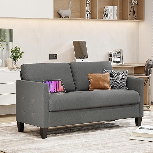 Miniatura 8 de STHOUYN Cómodo sofá biplaza pequeño, sofá biplaza pequeño, sofá biplaza pequeño, sofás modernos de mediados de siglo, sala de estar, dormitorio,