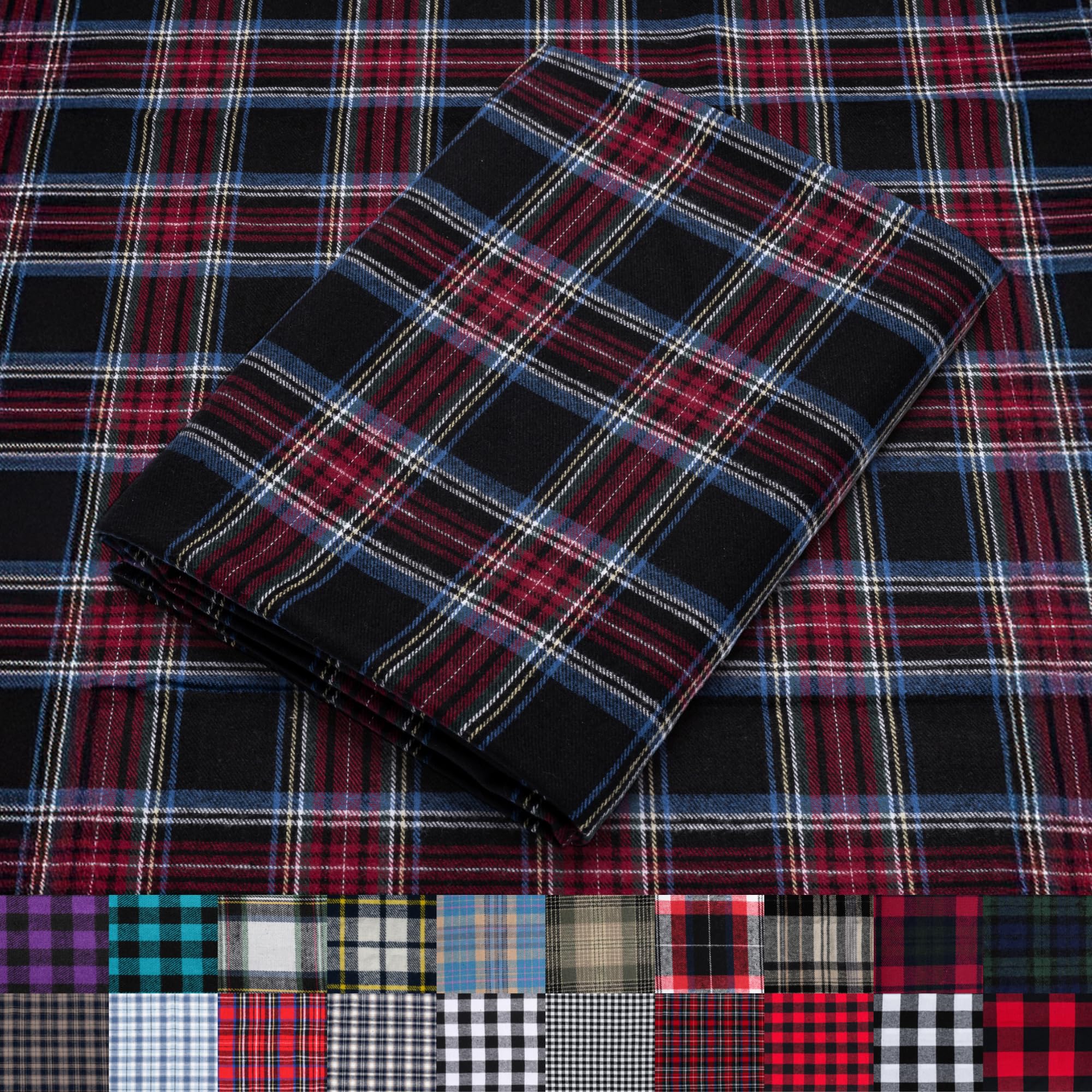 Pico Textiles 1 Yard Blue and Green Blackwatch Tartan Plaid Flannel Fabric - 60" Wide - 100% Cotton - Sold by The Yard - for Shirts, Scarves, Pajamas & Receiving Blankets — view 83