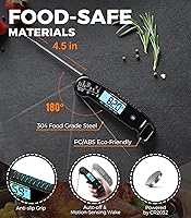 Vista 8 de Atogou Termómetro de carne, termómetro profesional para alimentos, lectura instantánea de <1 segundo, precisión de ± 0.5 ℉, sensor de termopar, Negro
