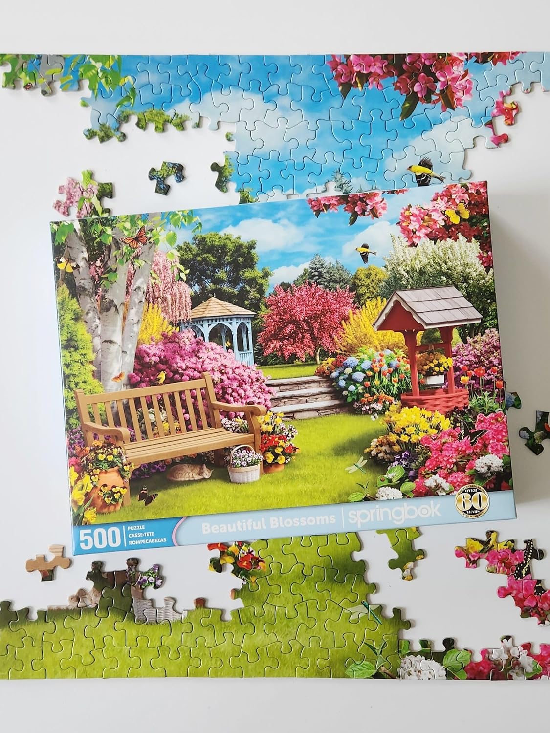 Springbok Beautiful Blossoms 500 Piece Jigsaw Puzzle for Adults Features a Dreamy Garden Scene in Spring with Blooms of Every Color