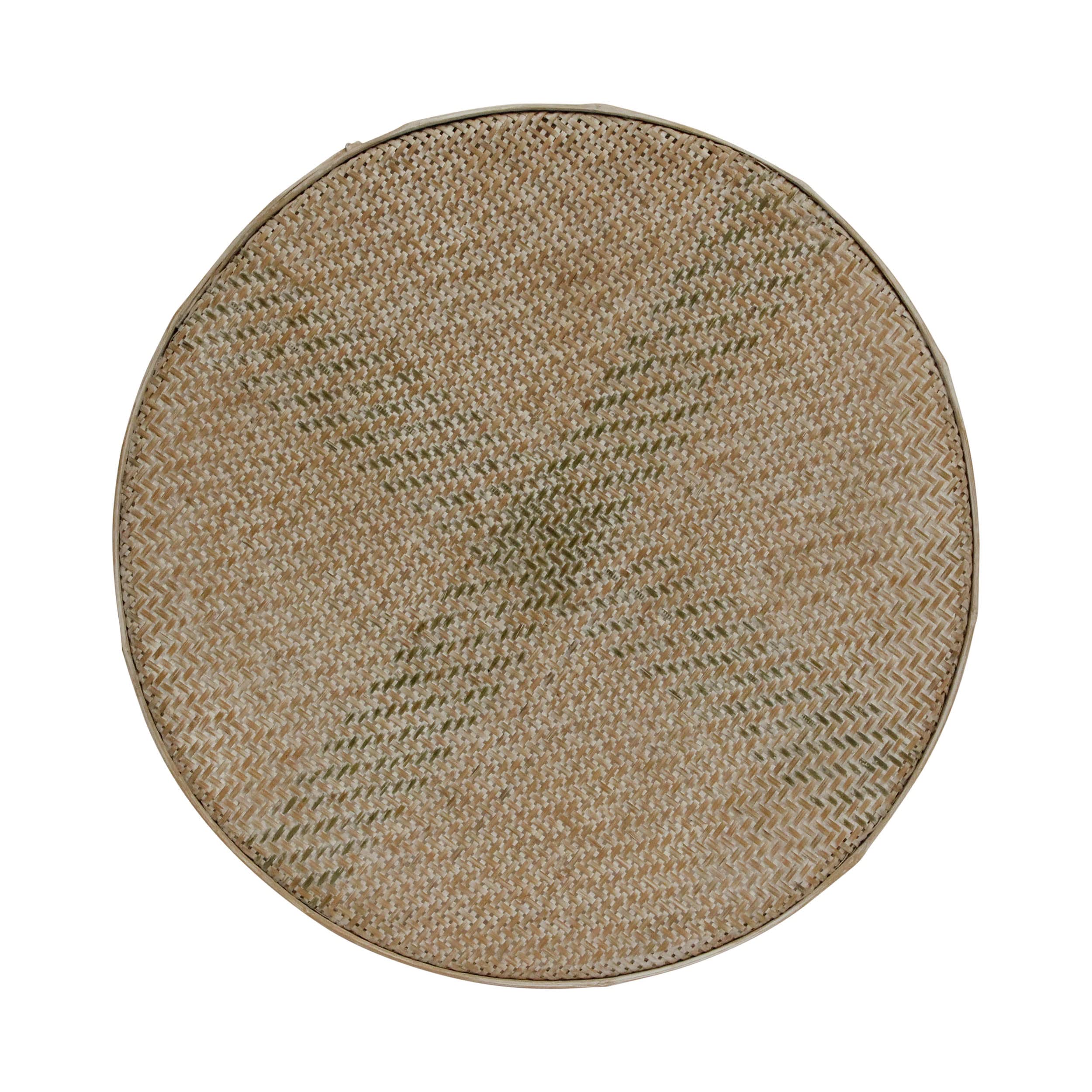 Lily’s Living AM8126-L Large Handmade Bamboo Jade Disc Décor, White Wash, 24 Inch Diameter Wall Sculptures