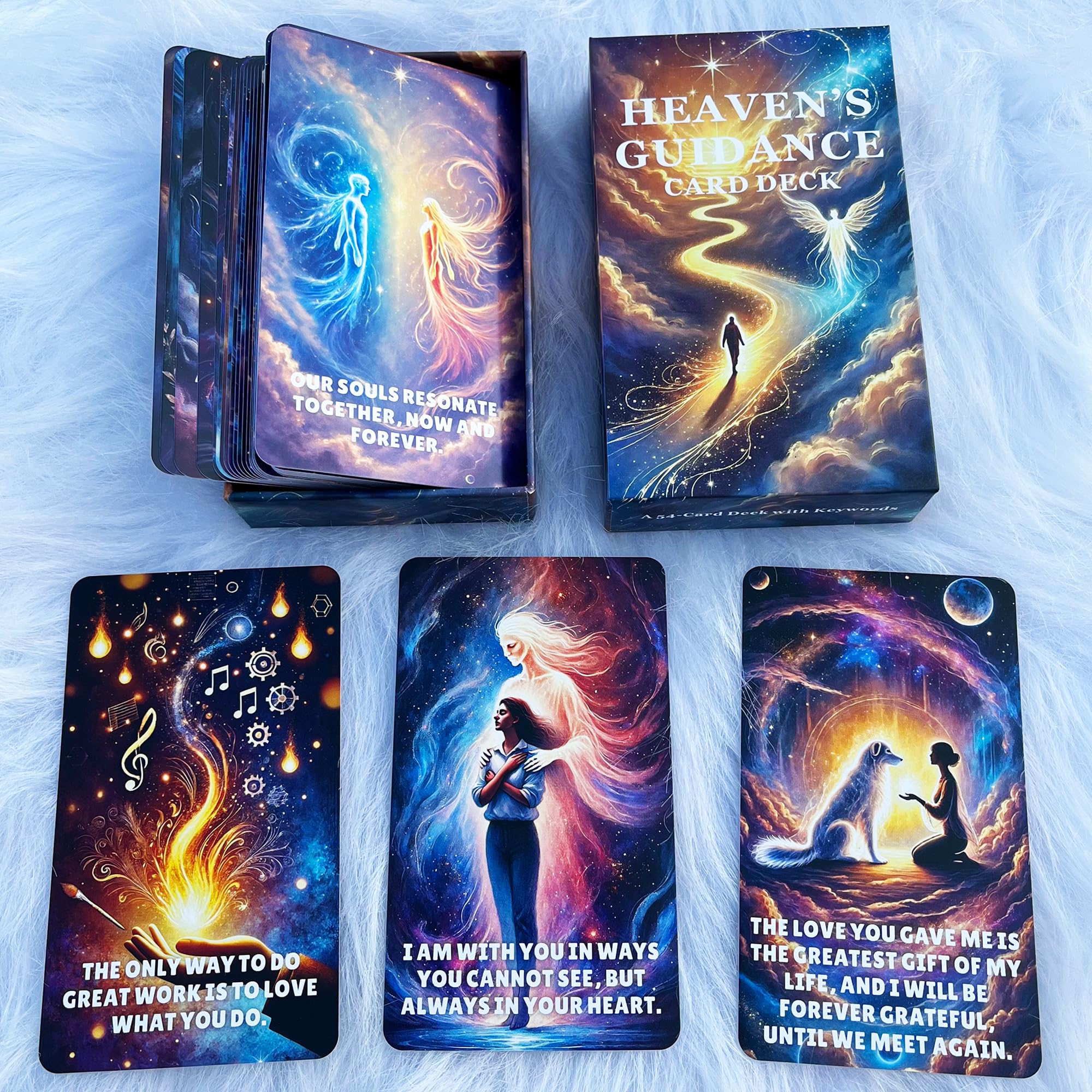 GZXINKE Talking to Heaven Oracle Deck, Oracle Cards for Beginners, Loved Ones & Pet Loss Oracle Cards, Healing, and Spiritual Messages, Mediumship for Loved Ones and Beloved Animals