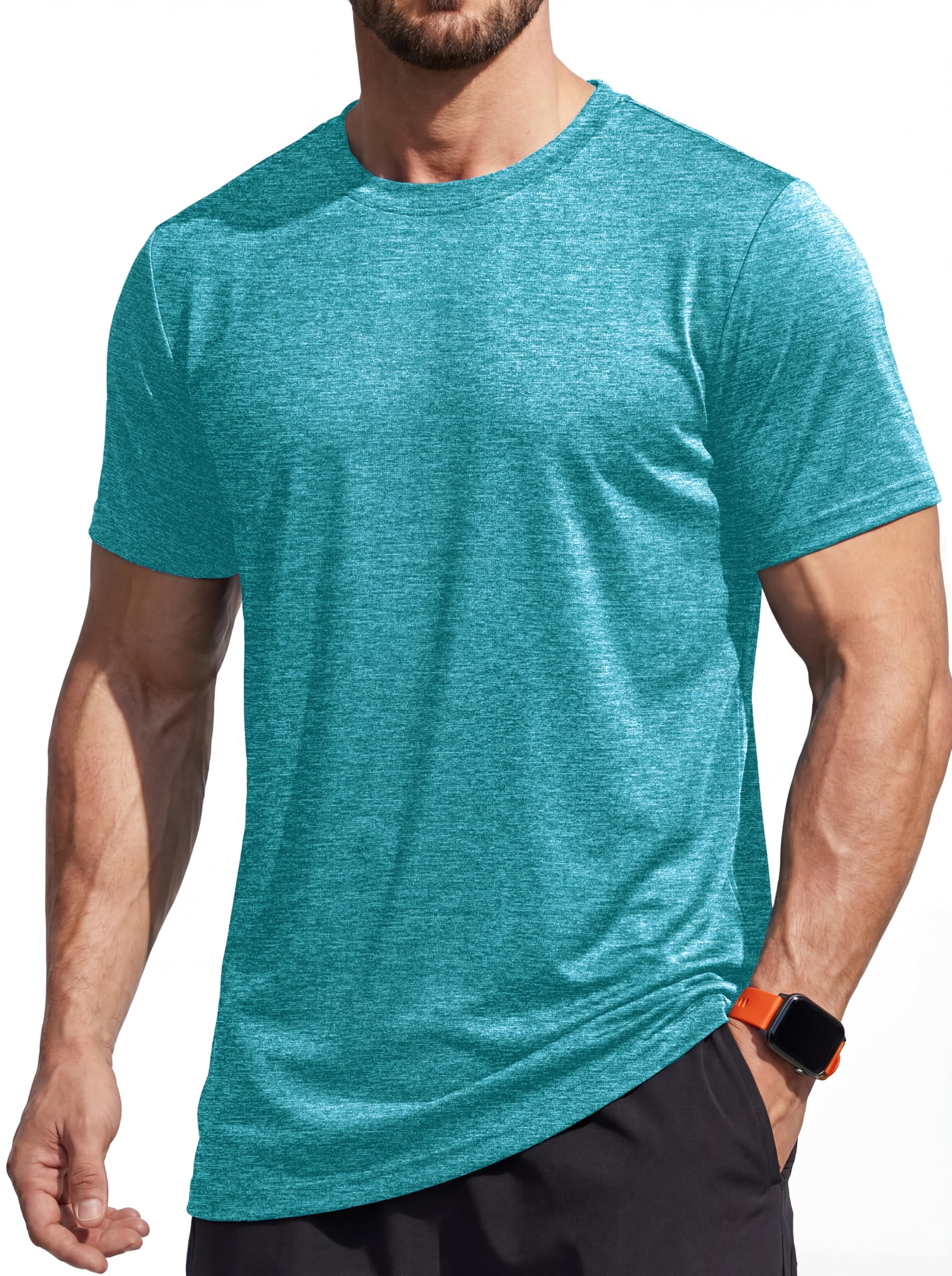 MAGCOMSEN Herren Sportshirt Atmungsaktiv Laufshirt Leichte Trainingsshirt Funktionsshirt Wandershirt Sommer Kurzarm T-Shirt für Männer