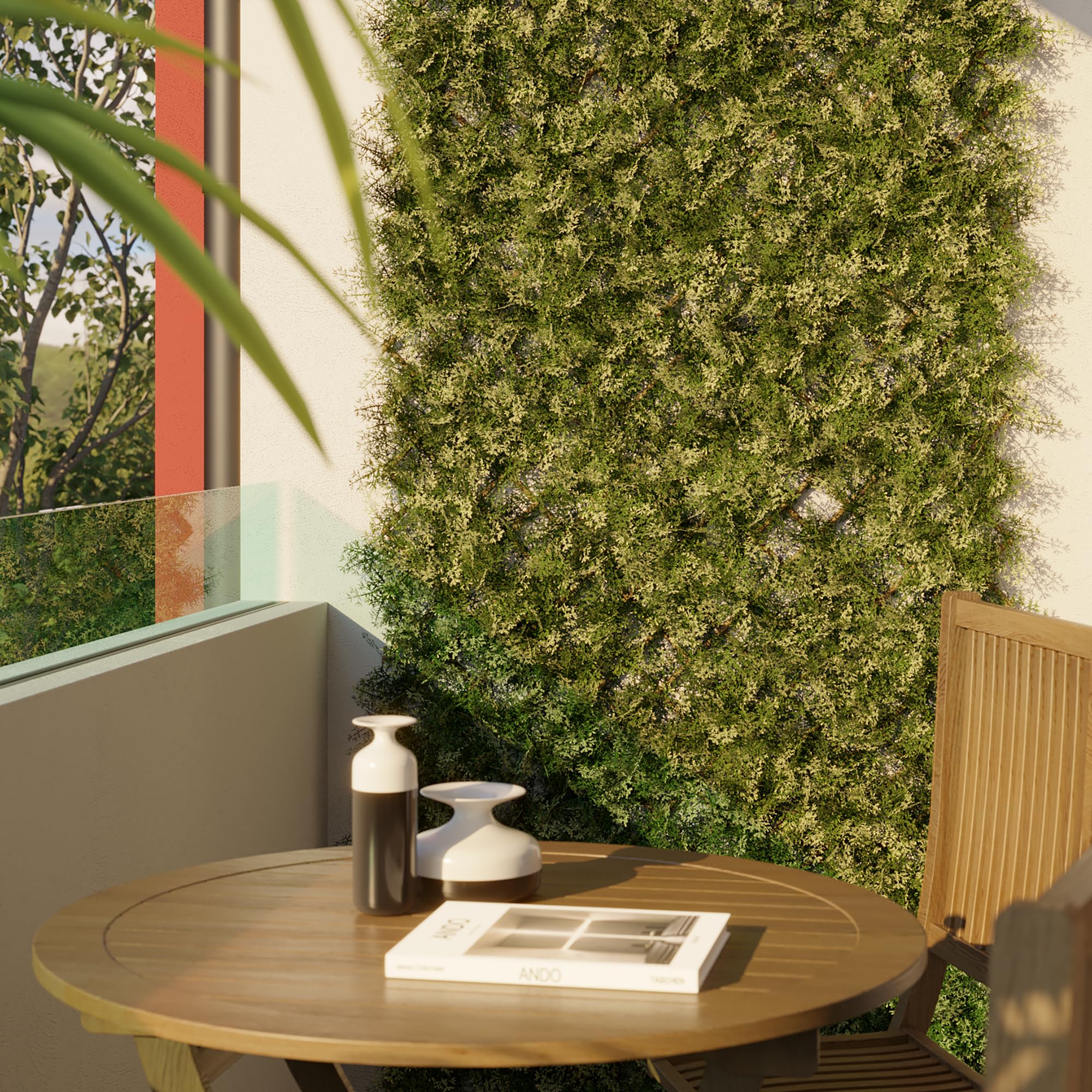 TENAX Siepe Artificiale con Foglie Traliccio Estensibile in salice, Divy 3D X-Tens Cyprus, 1x2 m, Verde/Bianco