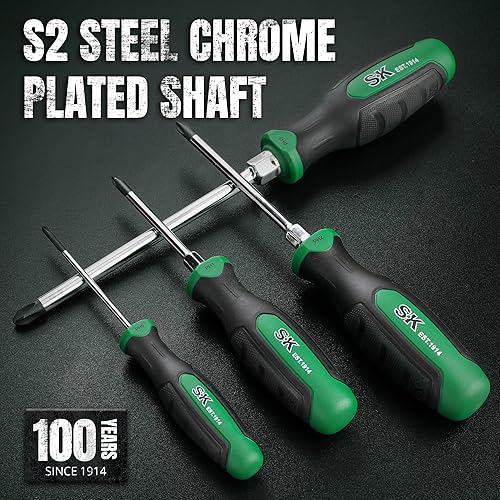 Miniatura 3 de SK Juego de destornilladores Phillips de 5 piezas, juego de destornilladores magnéticos, acero S2, mango SureGrip