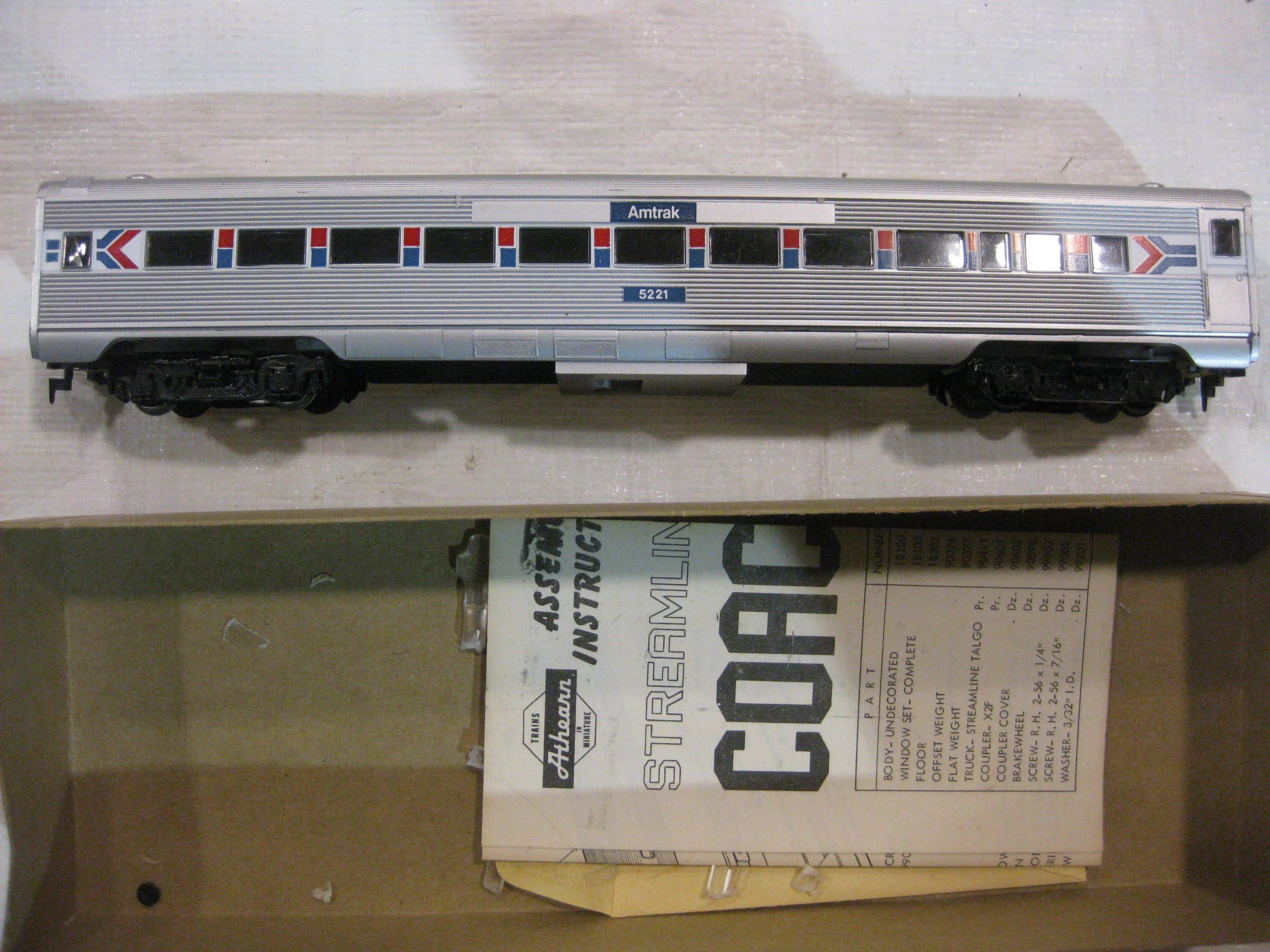 Miniature Model Train kit, Silver Amtrak SL Coach Series, Model # 1819 - Scaled From Official Blue Prints in an HO scale Ready to Run - Perfectly Detailed by Athearn