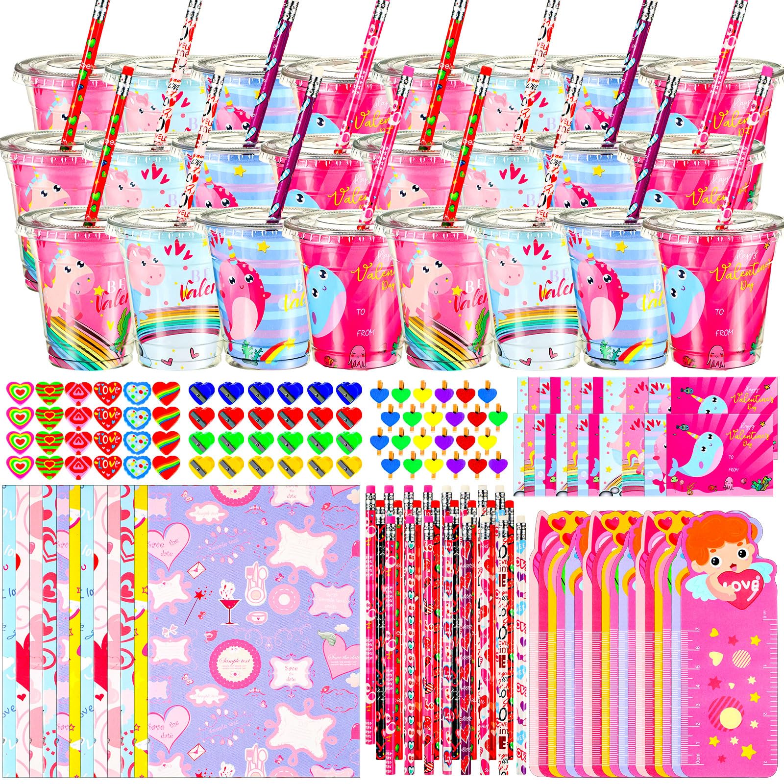 192 Pcs Valentines Day Gifts For Kids 24 Pack Valentines - Main Image