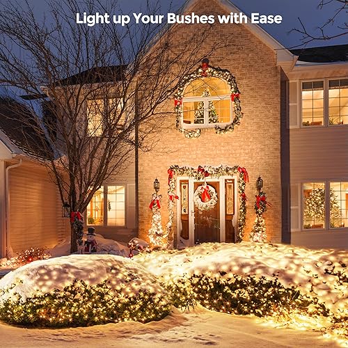 Miniatura 4 de WBao Luces de Navidad para exteriores, 360 luces LED de red de 11.5 x 6.9 pies con 8 modos, temporizador, certificado UL, de extremo a extremo,