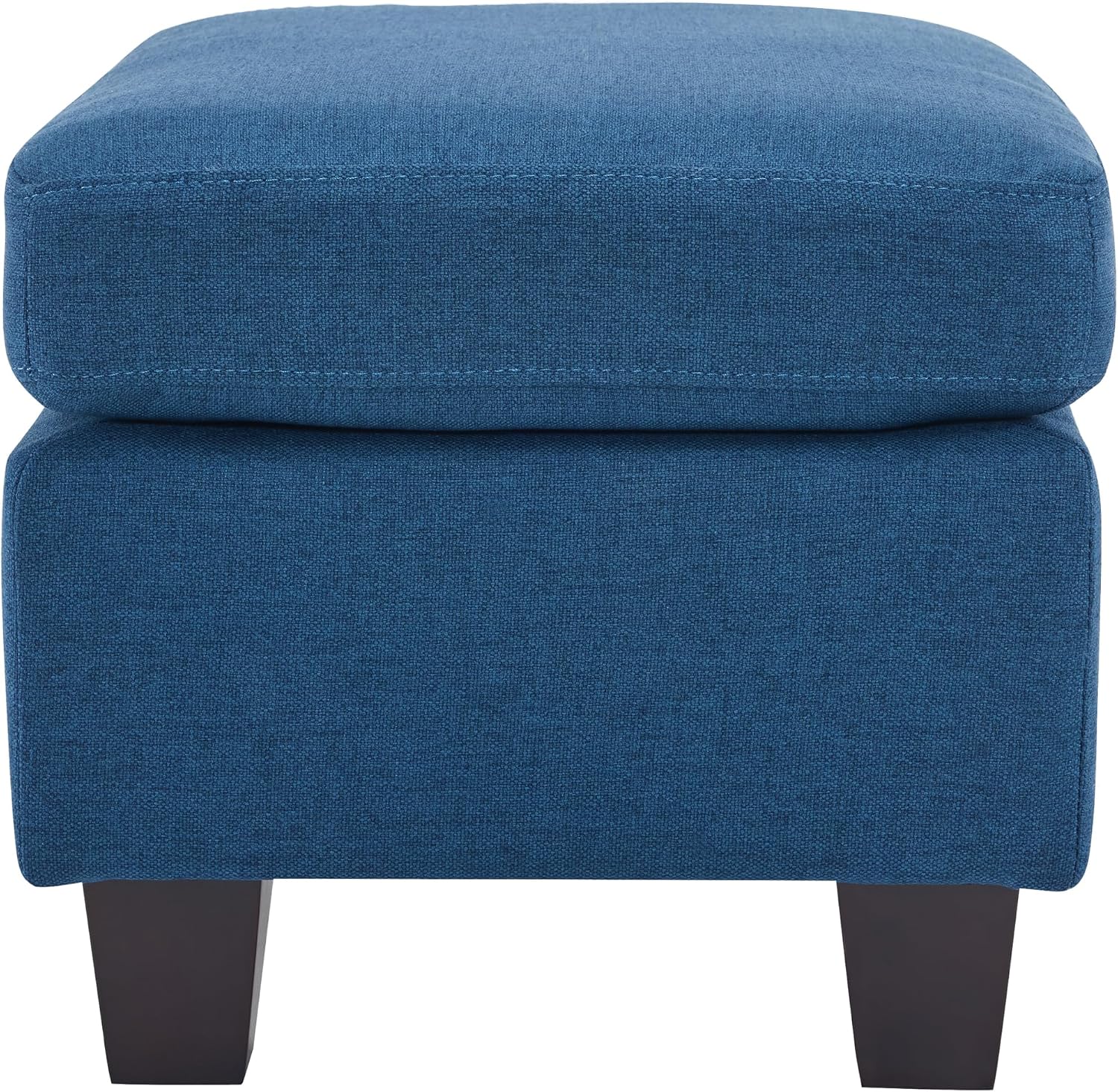 Christopher Knight Home Ottoman Foot Stool,Rectangular Fabric Upholstered Ottoman,Modern Side Table for Living Room Bedroom, Birch Wood Legs,Navy Blue