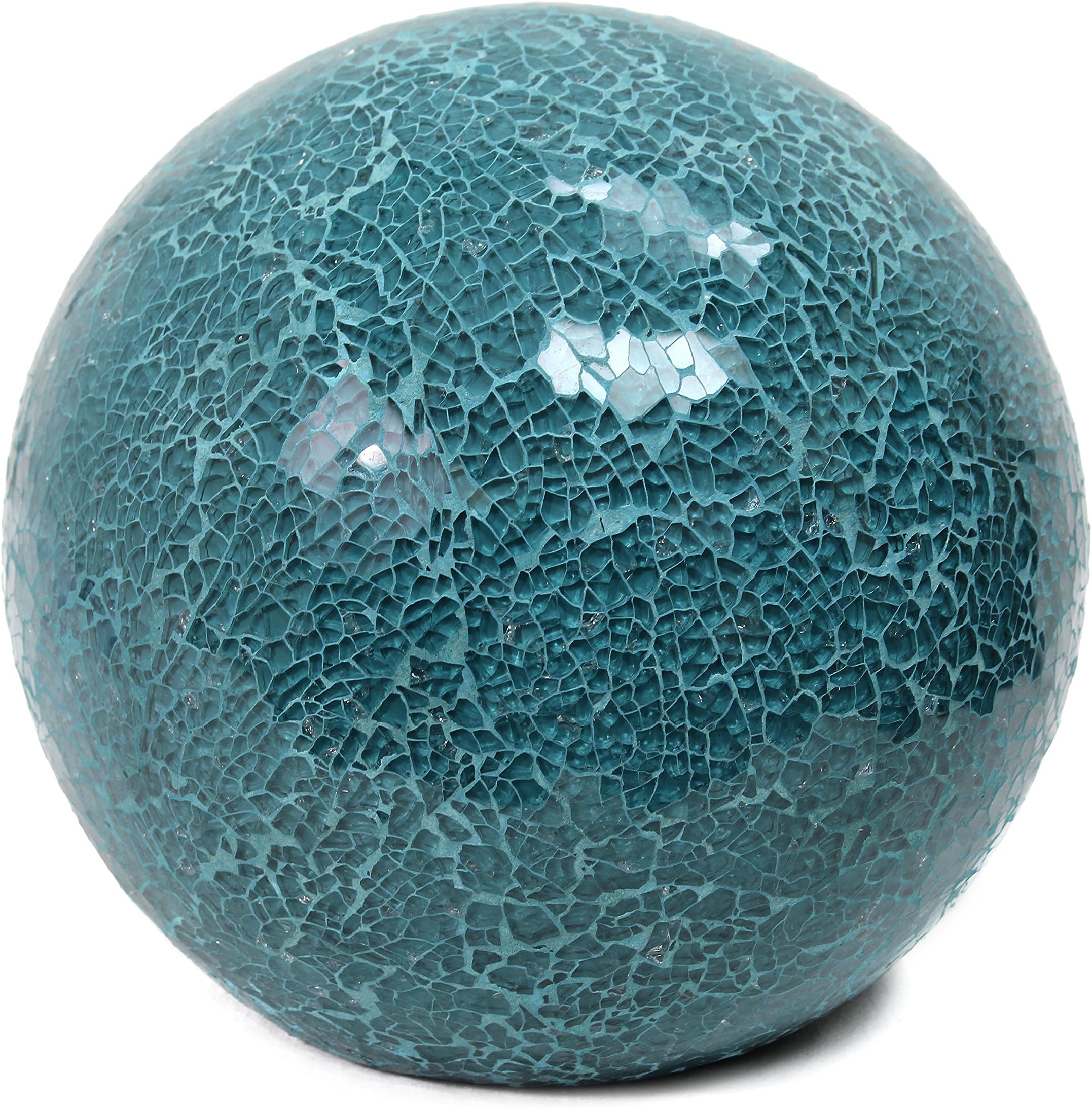 Simple Designs LT3302-TEL 1 Light Mosaic Stone Ball Table Lamp, Teal, 8 x 8 x 7.75