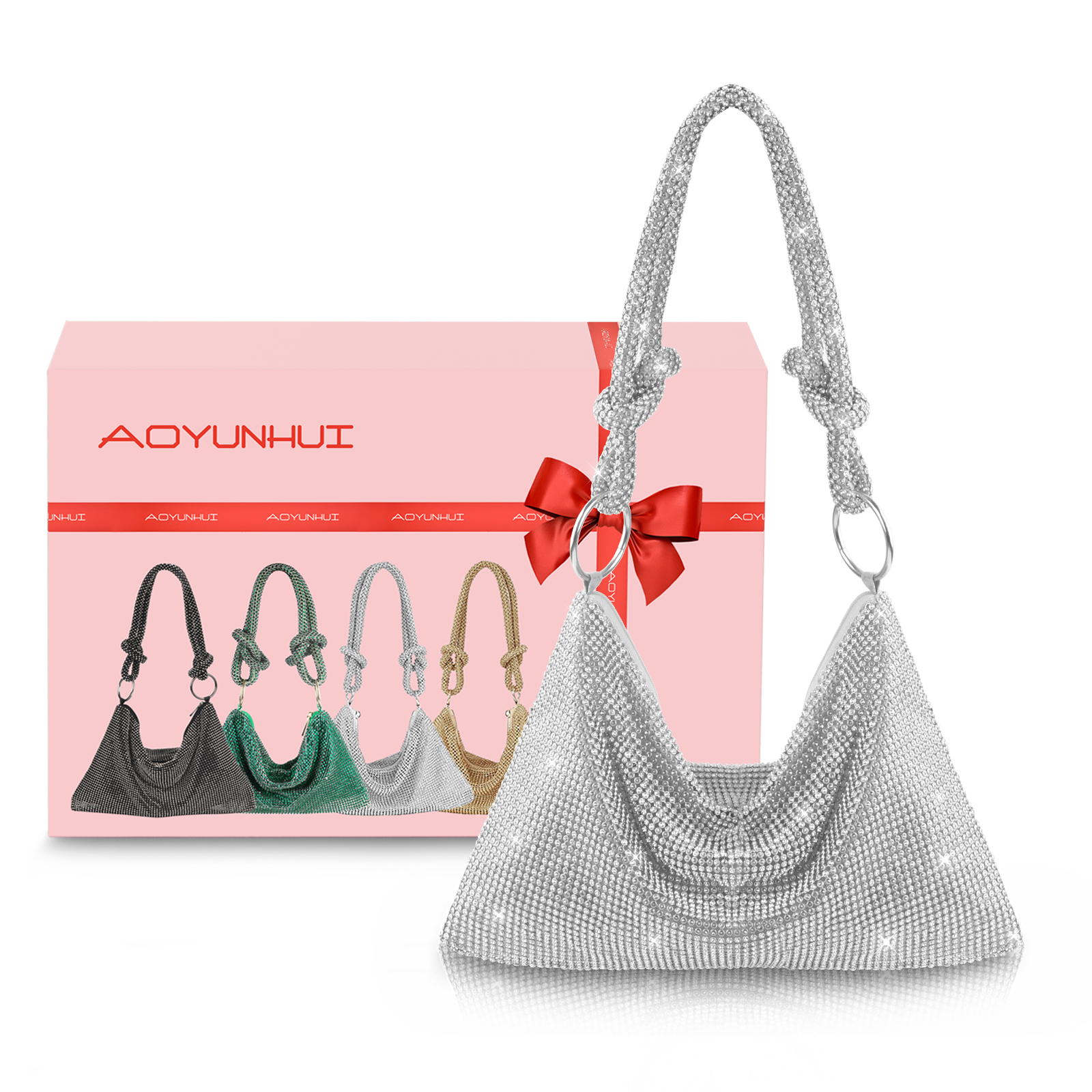 Bolso De Noche Con Diamant De Imitación De Cristal Para Mujer, Bolsa