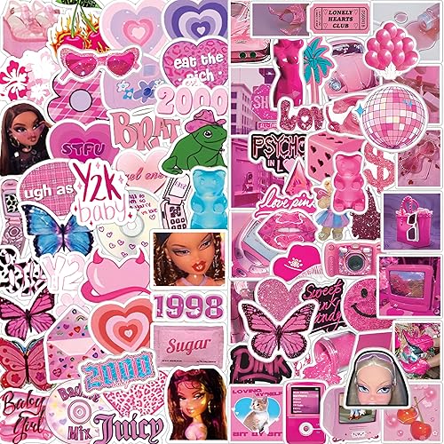 Miniatura 8 de 110 calcomanías de Y2K, bonitas calcomanías Y2K de los años 2000 y 90 para botellas de agua, calcomanías Kawaii, regalos para niños, adolescentes y