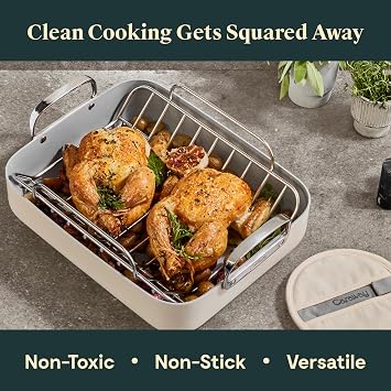 Caraway Roasting Pan, 16x13 Roasting Pan with Rack