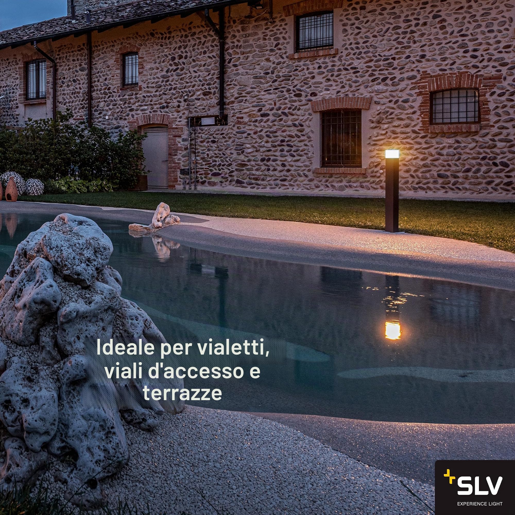 SLV Grafit 90 - Lampada da terra per esterni, per sentieri, pareti, ingressi, LED, da giardino, E27, IP44, 11 W, colore: Antracite