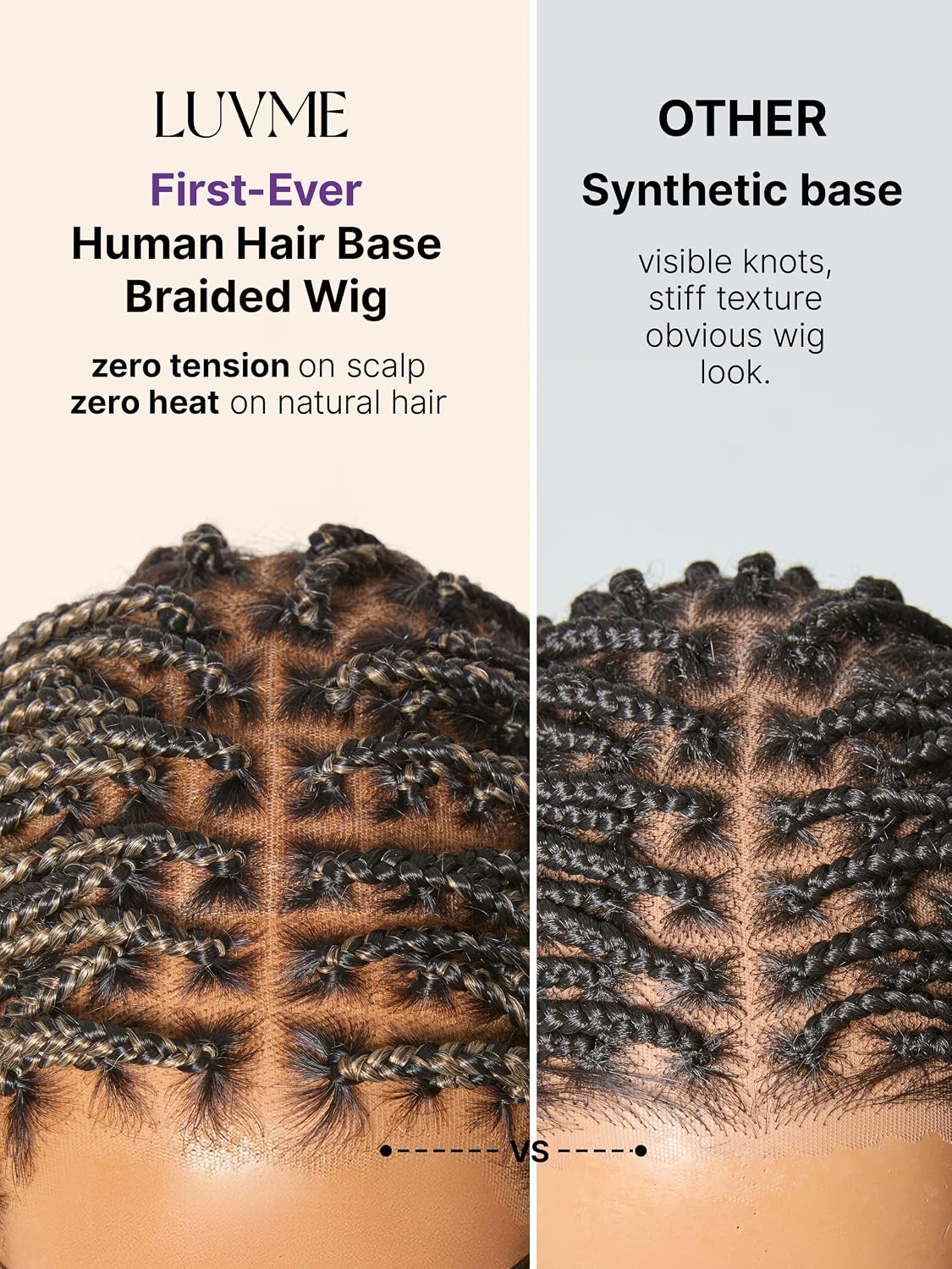 LUVME HAIR Full Lace 26 Inches Braided Wig OwnScalp™ Salon-Level 200% Density Bleached Knots Human Hair Blended Synthetic Braids with a Natural Real Scalp Look Full HD Lace Knotless Box Braided Wig