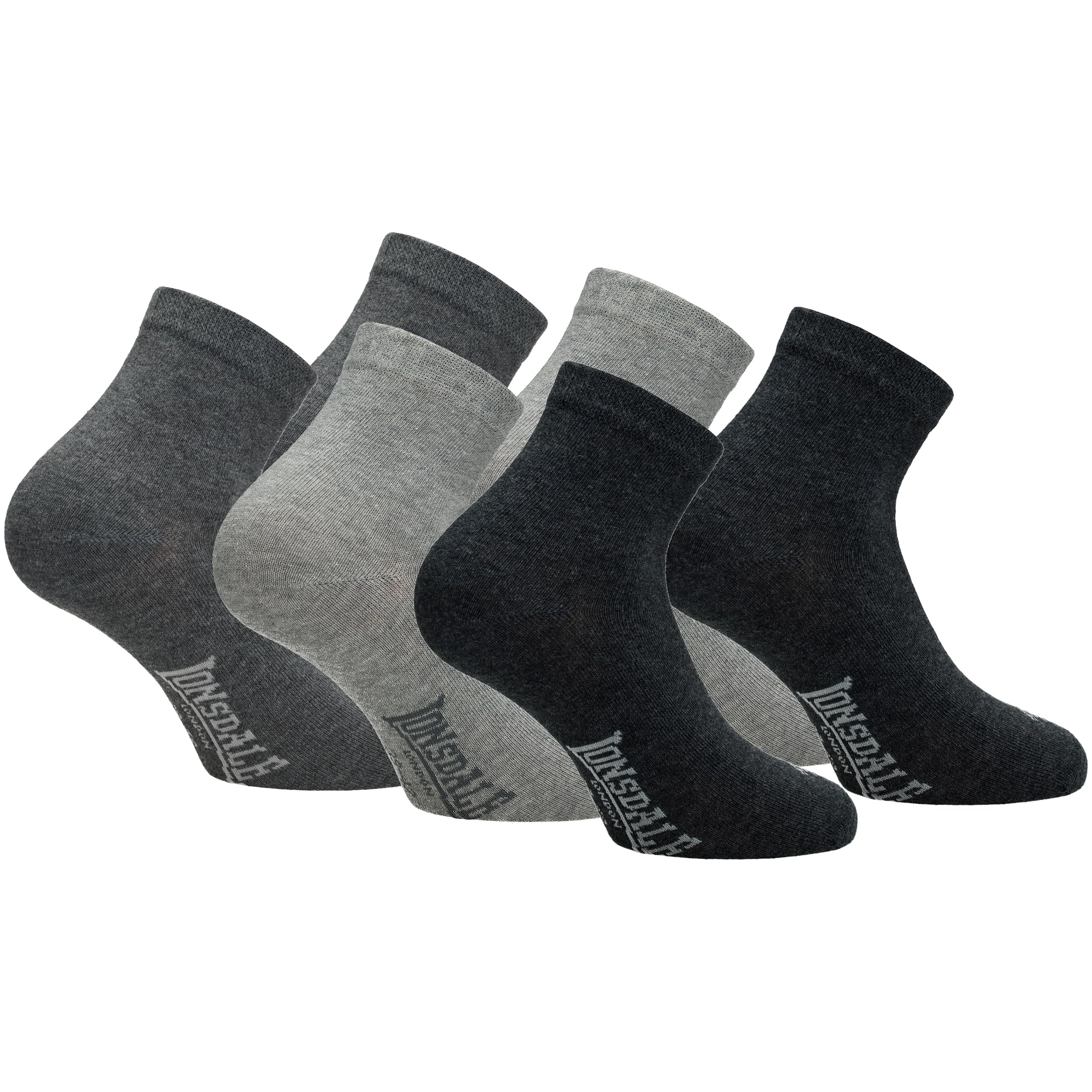 Lonsdale 6 Paia Calzini Corti Uomo Donna - Calzini Sportivi Quarter - Lunghezza Sopra la Caviglia - Cotone Traspirante