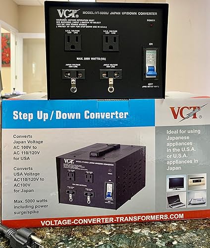 VCT -5000J Convertidor de Voltaje Japonés Transformador Convierte Japón 100 Voltios a 110V o 110 Voltios a 100V (5000 Watt)