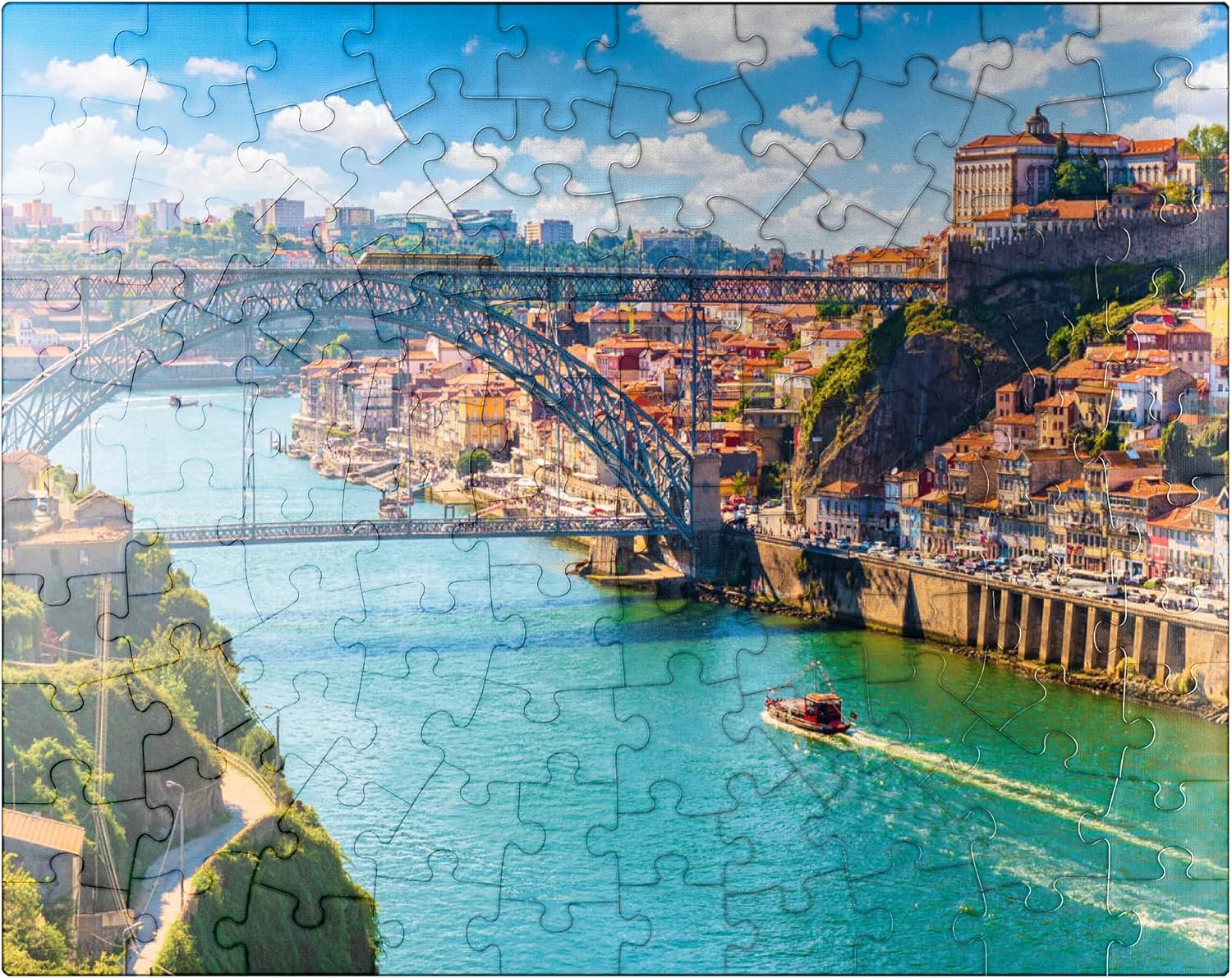 MyPuzzle Picturesque Colorful View of The Old Town of Porto, Portugal - Premium 100 Piece Jigsaw Puzzle for Adults
