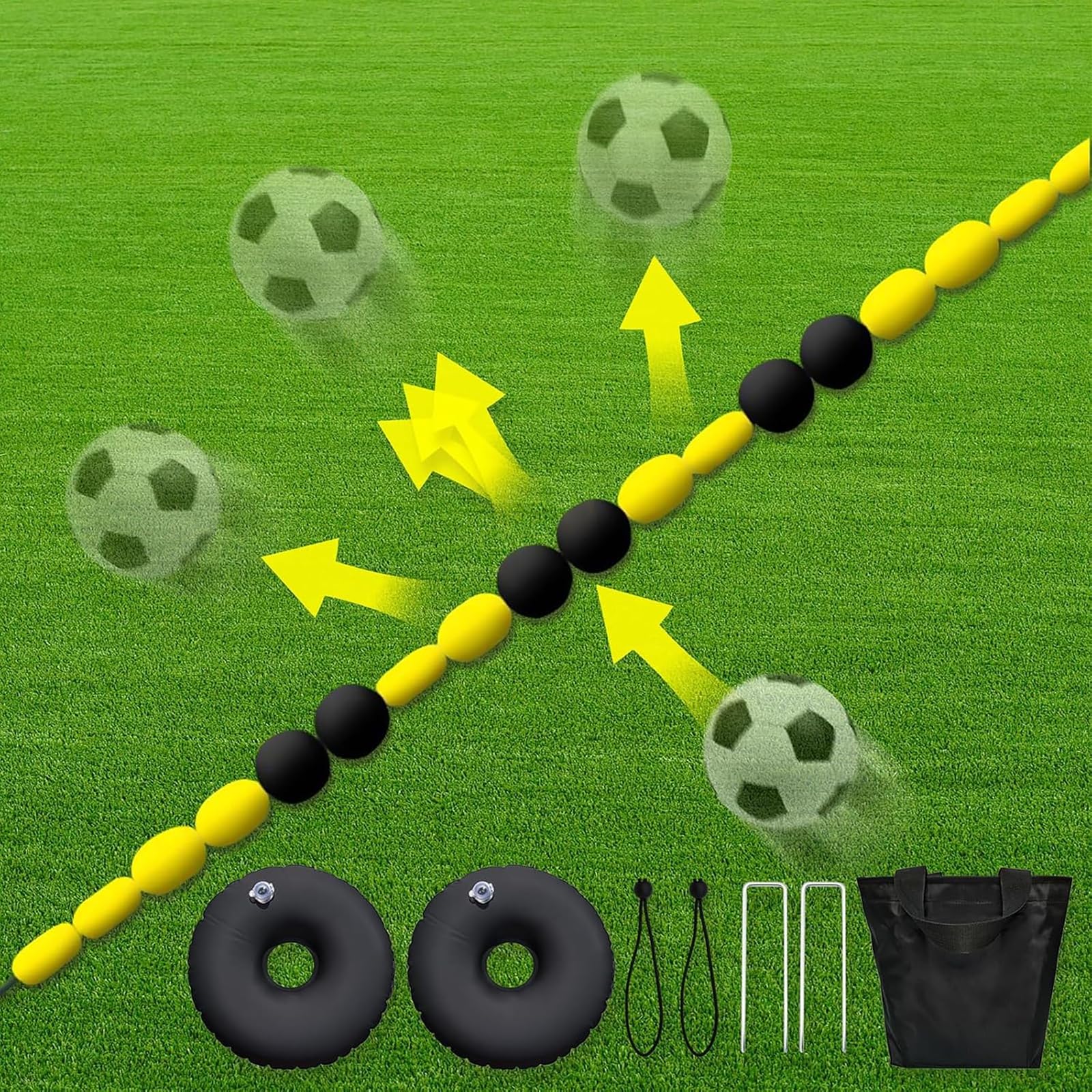 Attrezzatura Per L'allenamento Dei Portieri Di Calcio: Deflettore A Cavo Singolo (2,5 M / 4 M) Con 2 Sacche D'acqua, Angoli Di Rimbalzo Multipli; Ideale Per Allenare Riflessi E Agilità
