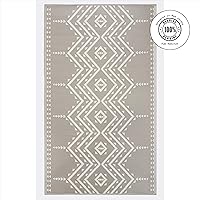 Vista 3 de Fab Habitat - Alfombra de exterior azteca, impermeable, resistente a la decoloración, sin arrugas, plástico reciclado de primera calidad, a rayas