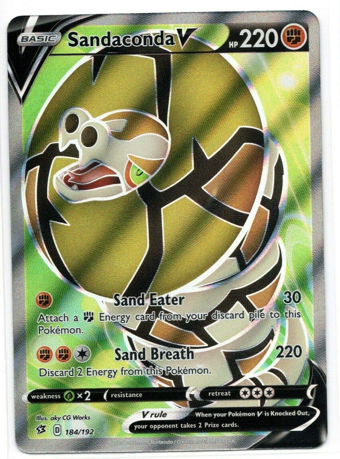 sandaconda pokemon card price V 184/192 - Ultra Rare - Full Art - Sword and Shield Rebel Clash, Board Games Themes:Wakanda Forever 252/264 / Ultra Rare Five Cards You Need Number_21