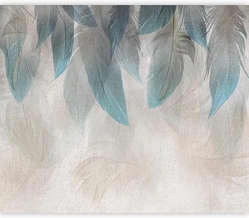 artgeist Mural de pared de plumas de 77 x 55 pulgadas, papel tapiz autoadhesivo para despegar y pegar, calcomanía grande extraíble, decoración de