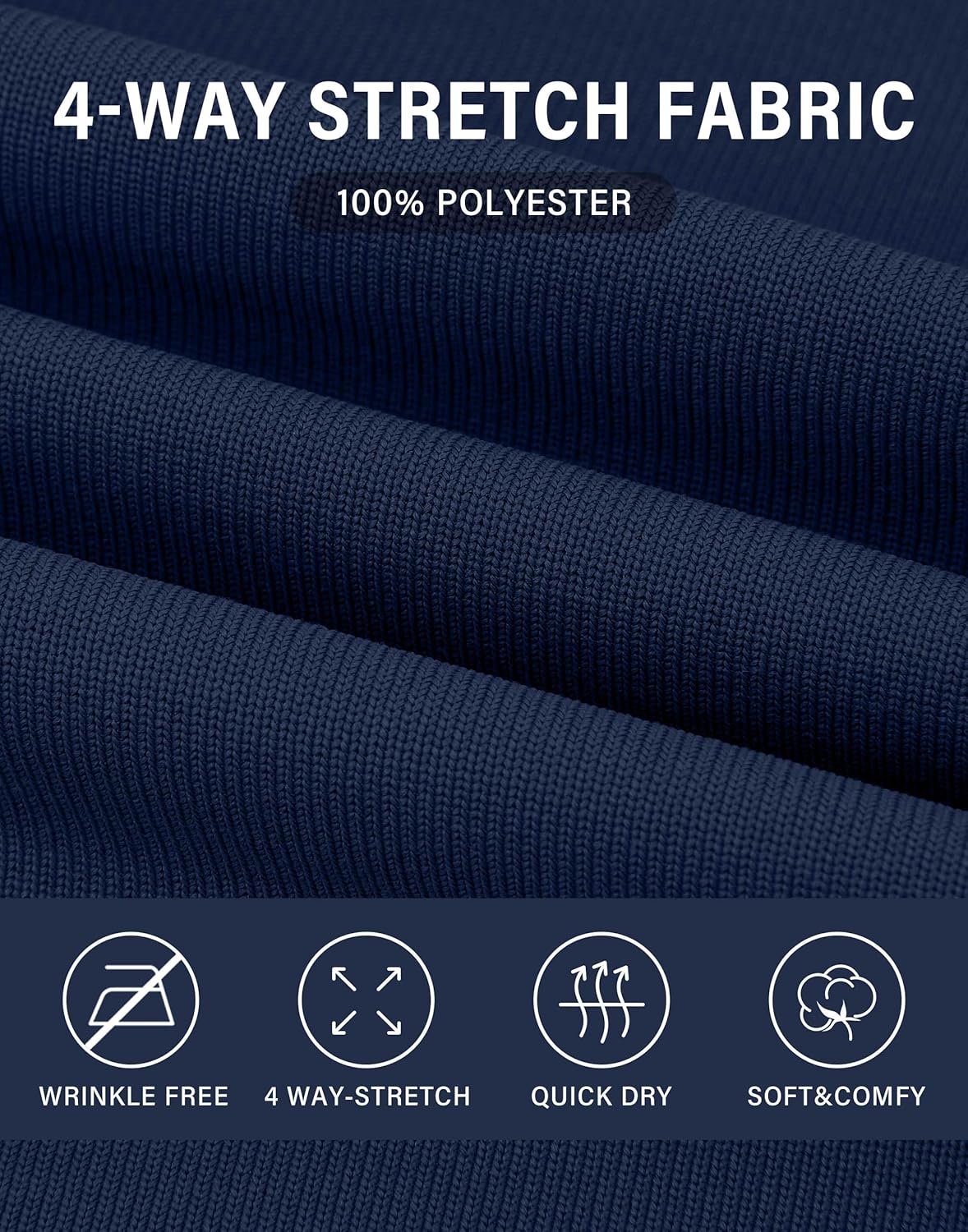 Mens Golf Dress Shorts 7 Inch Inseam Stretch Work Shorts Quick Dry Casual Lightweight Flat Front Shorts with 5 Pockets - Image 5