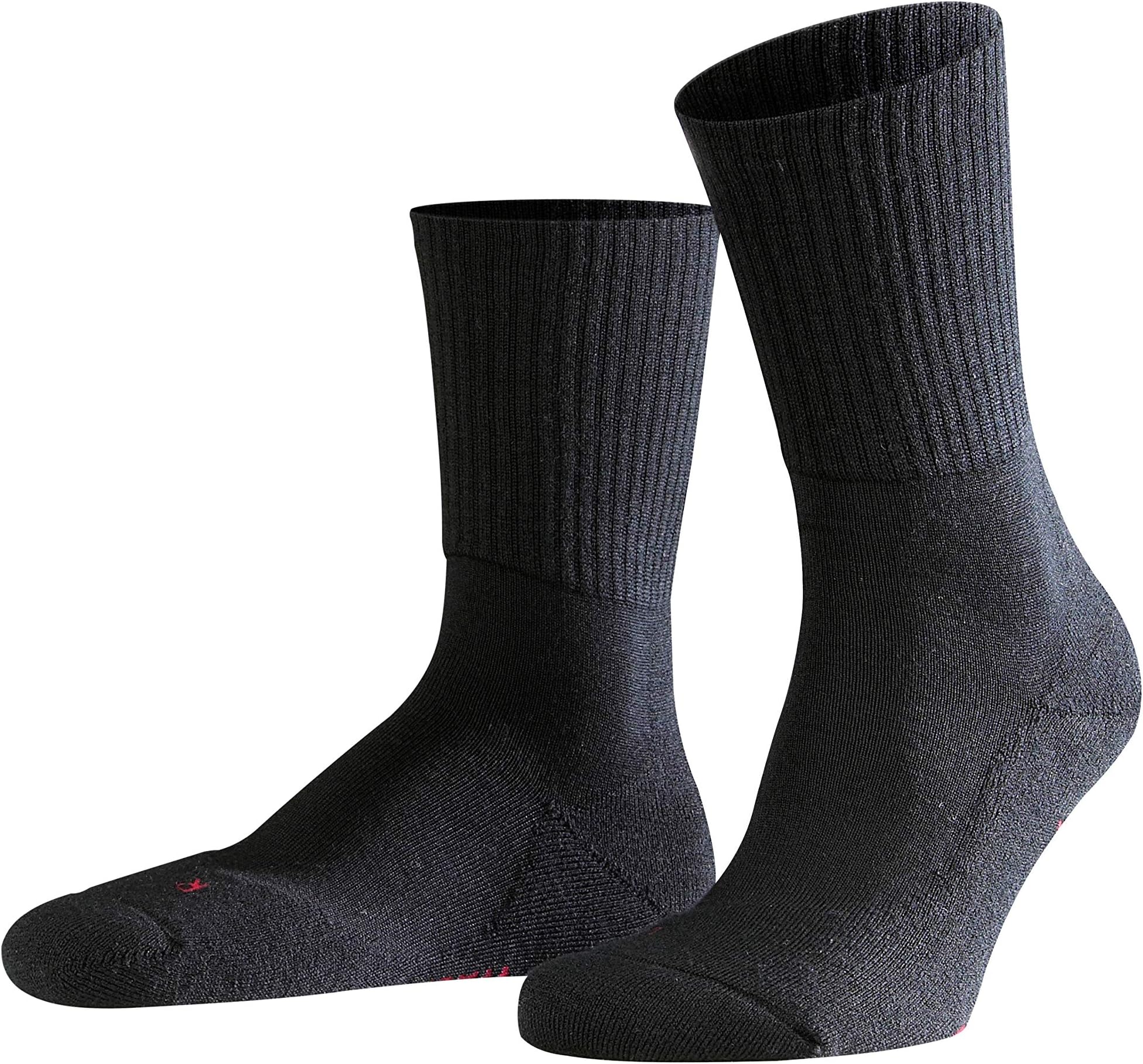 FALKEUnisex Adult Walkie Light Hiking Socks Merino Wool Black White More Colours For Men Women Warm Breathable Anti-Blister Plain Ribbed With Ultra-Light Cushioned Plush Sole 1 Pair
