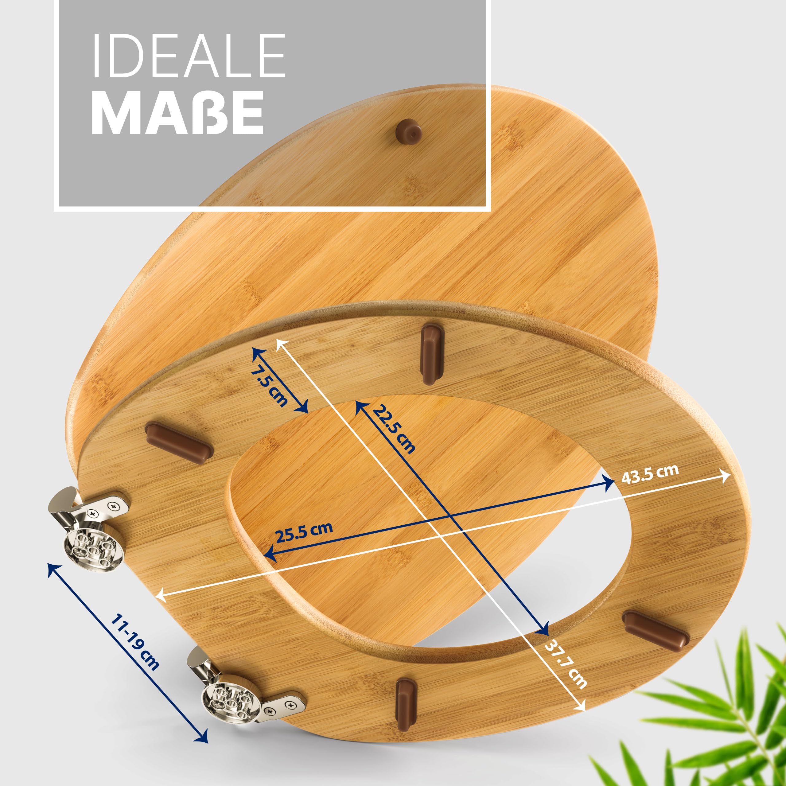 ADOB WC Sitz Klobrille Bambus dunkel aus echtem Bambus mit Absenkautomatik Bamboo natur, 33325