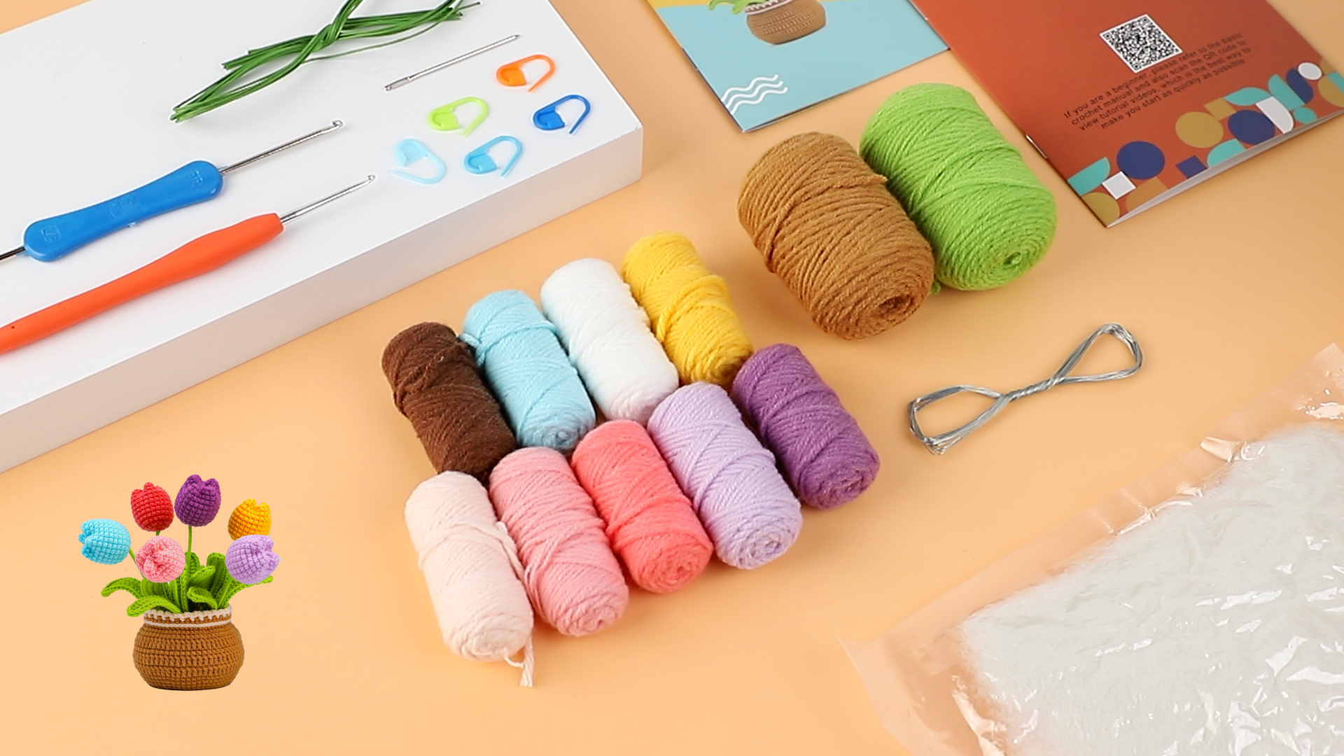 GIBZ Zonnebloem Onderzetter Plant Haak Kits Haken Starter Kit voor Beginners Volwassenen Kinderen, Breien Craft Kits met Video